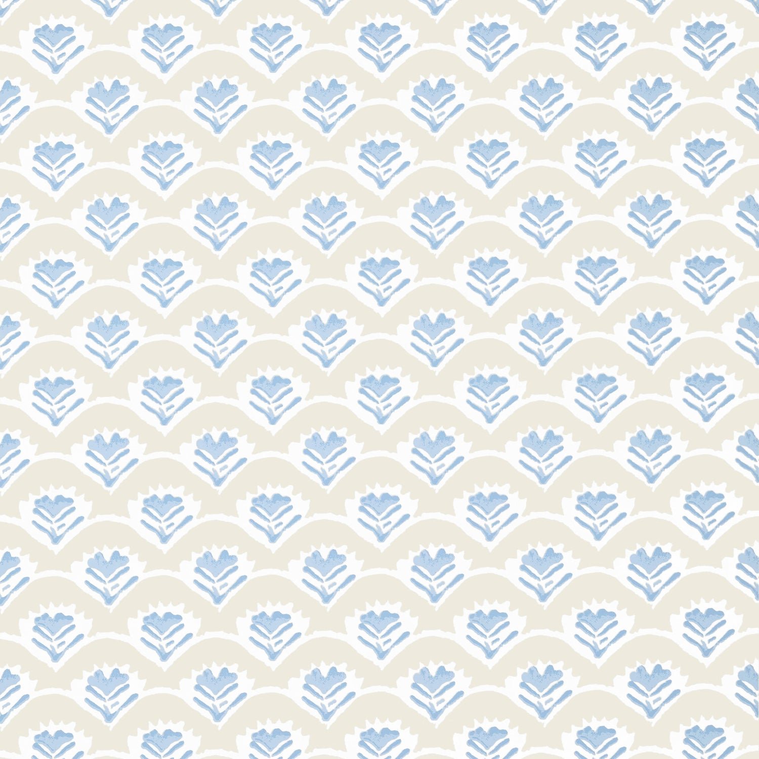 Emily wallpaper in beige and blue color - pattern number T16256 - by Thibaut in the Kismet by Thibaut collection
