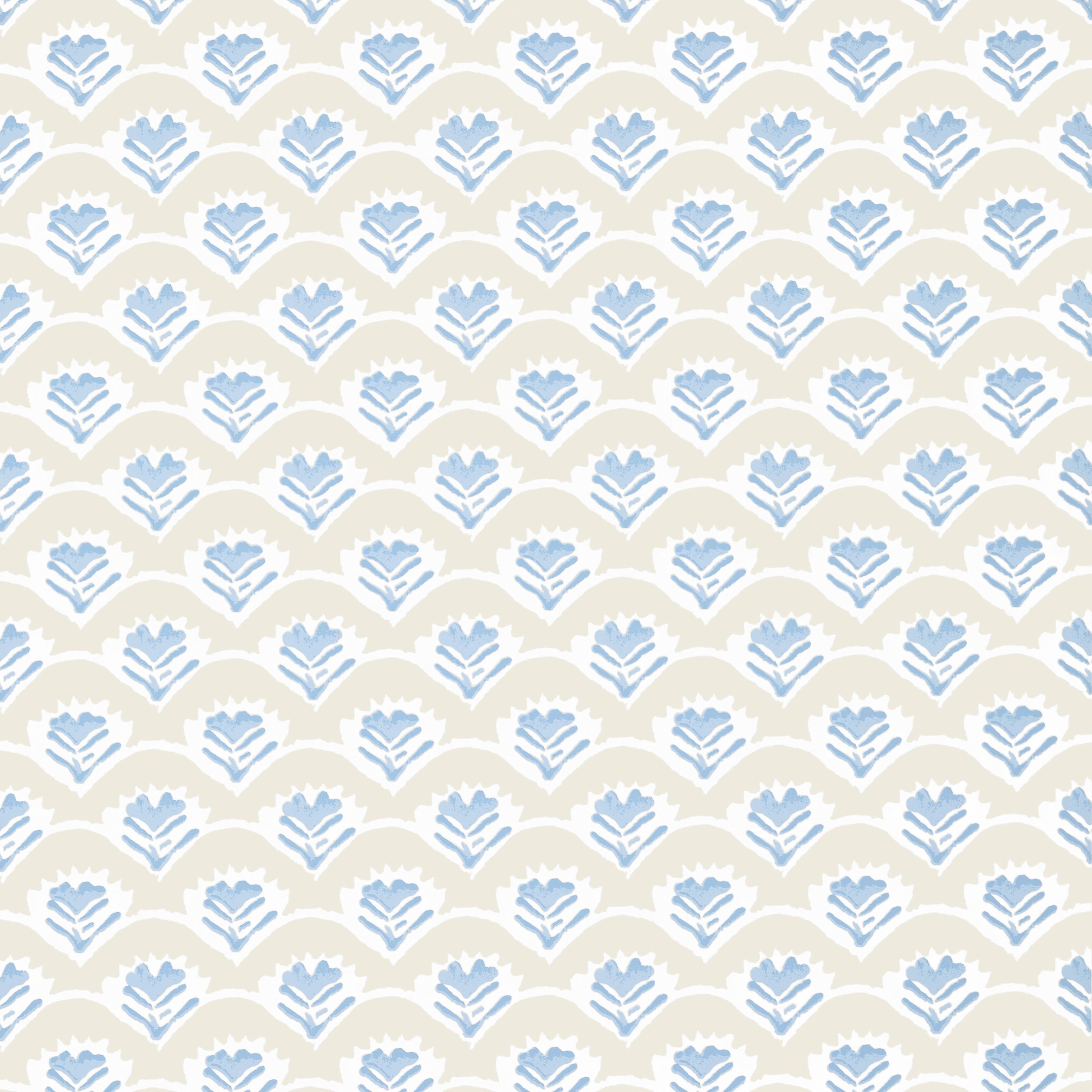 Emily wallpaper in beige and blue color - pattern number T16256 - by Thibaut in the Kismet by Thibaut collection