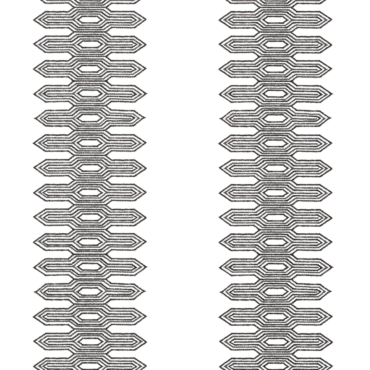 Nola Stripe fabric in black color - pattern number T20809 - by Thibaut in the Eden collection
