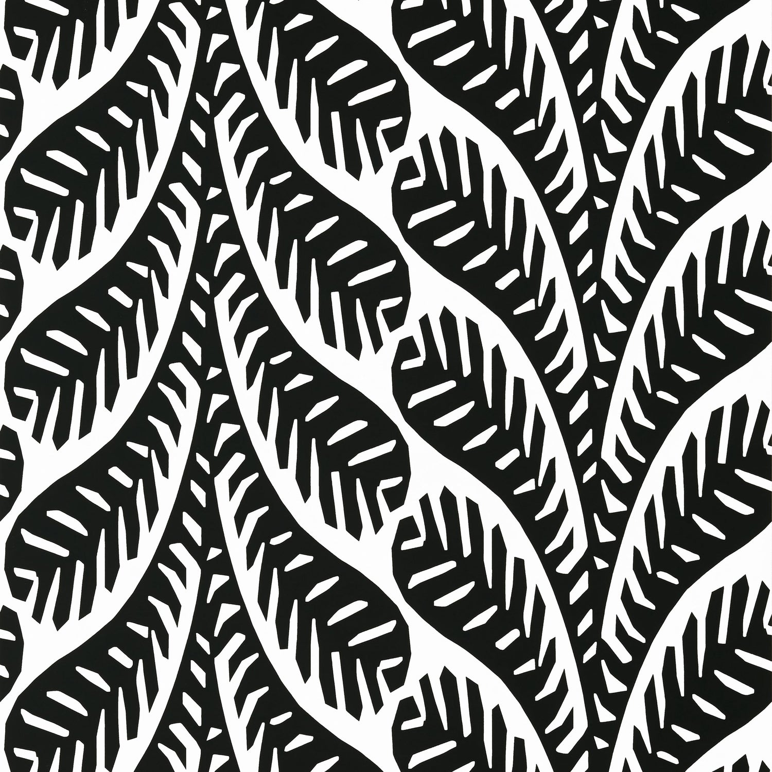 Ginger fabric in black color - pattern number T20830 - by Thibaut in the Eden collection