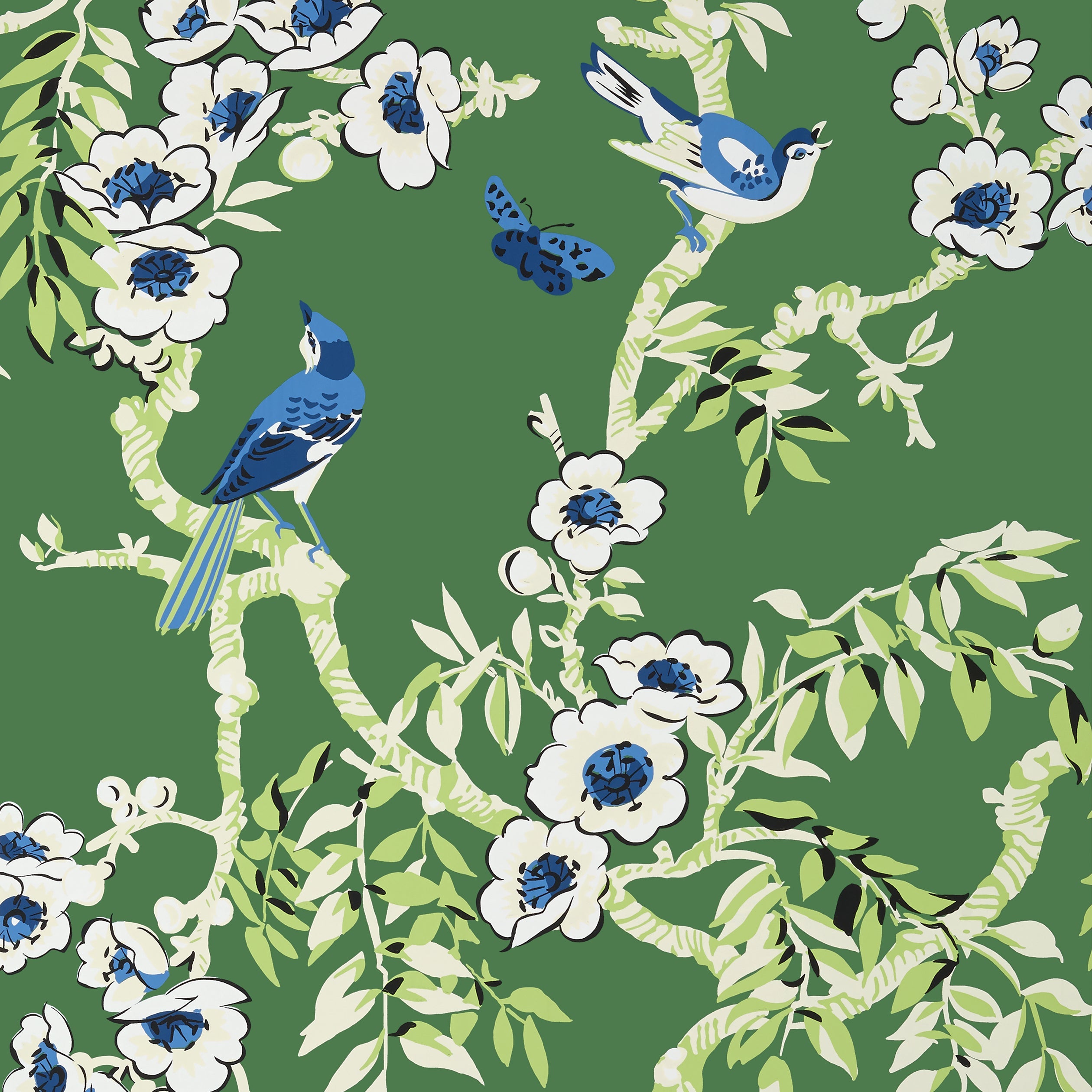 Yukio fabric in green color - pattern number T20841 - by Thibaut in the Eden collection