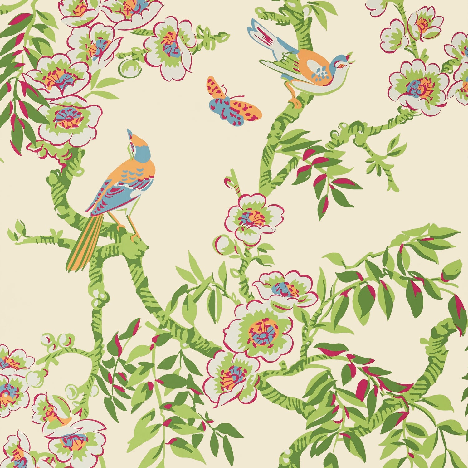 Yukio wallpaper in cream color - pattern number T20847 - by Thibaut in the Eden collection