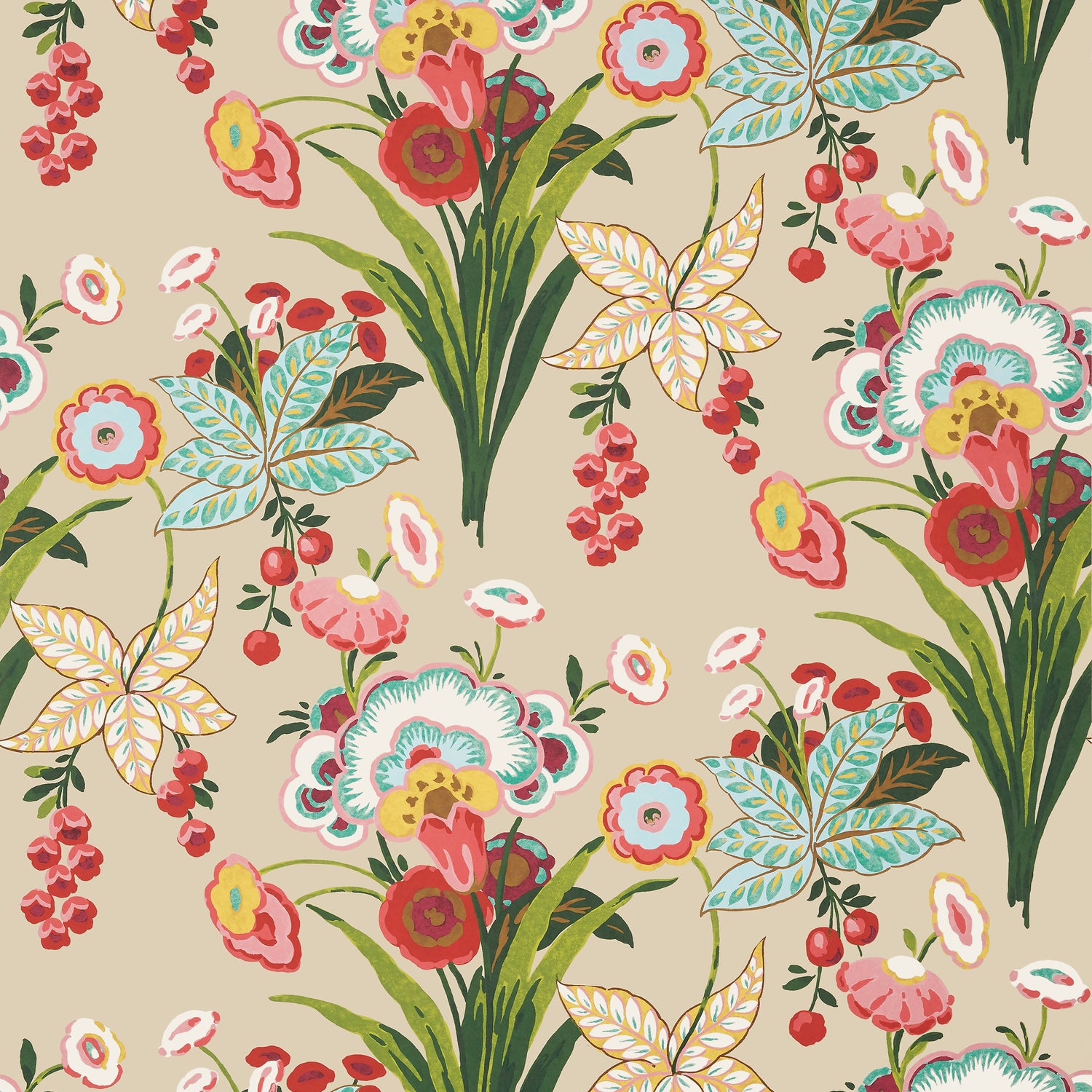 Pasadena wallpaper in cream color - pattern number T20852 - by Thibaut in the Eden collection