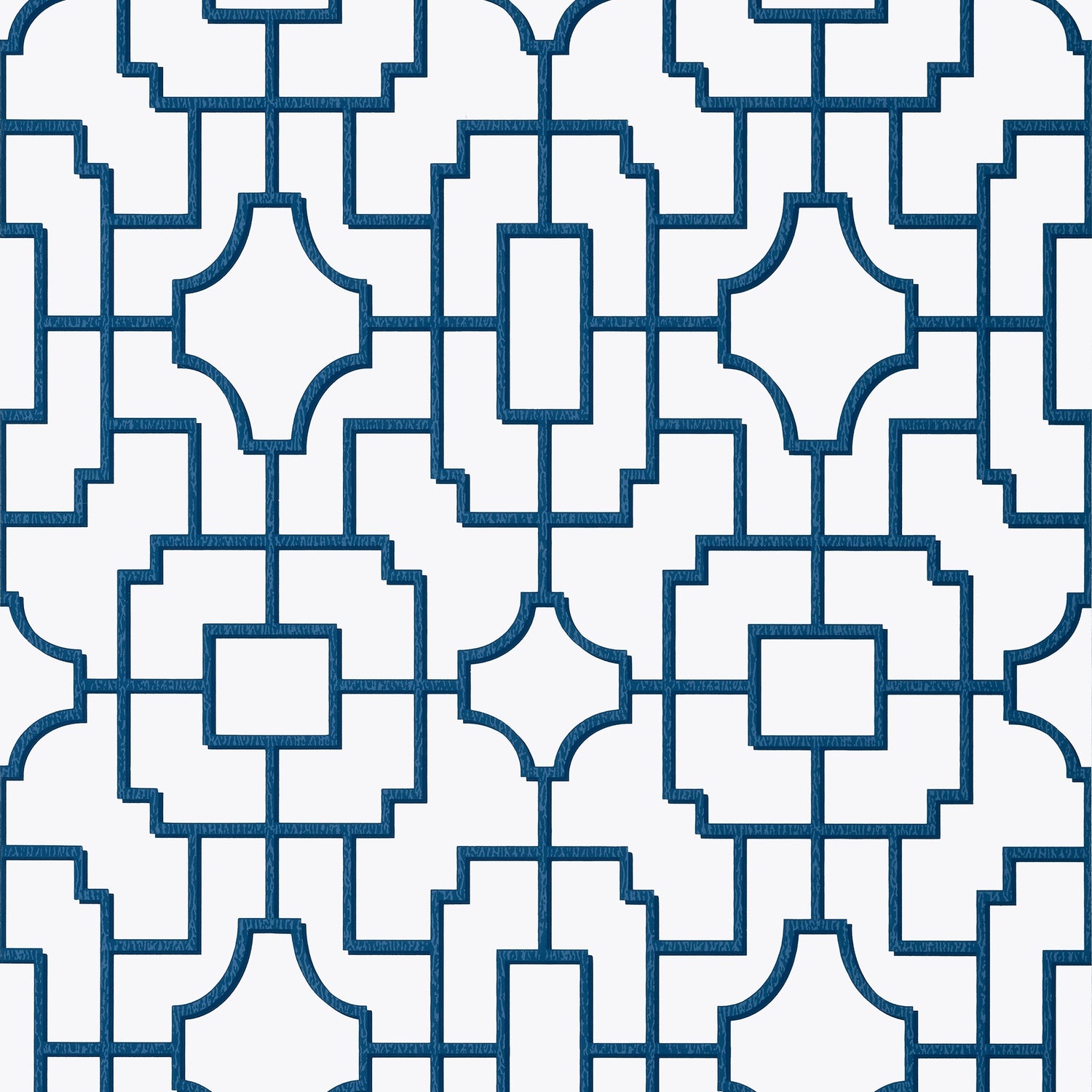 Fretwork wallpaper in navy color - pattern number T20867 - by Thibaut in the Eden collection