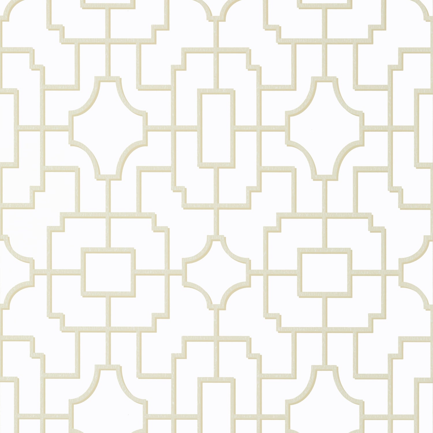 Fretwork wallpaper in beige color - pattern number T20870 - by Thibaut in the Eden collection