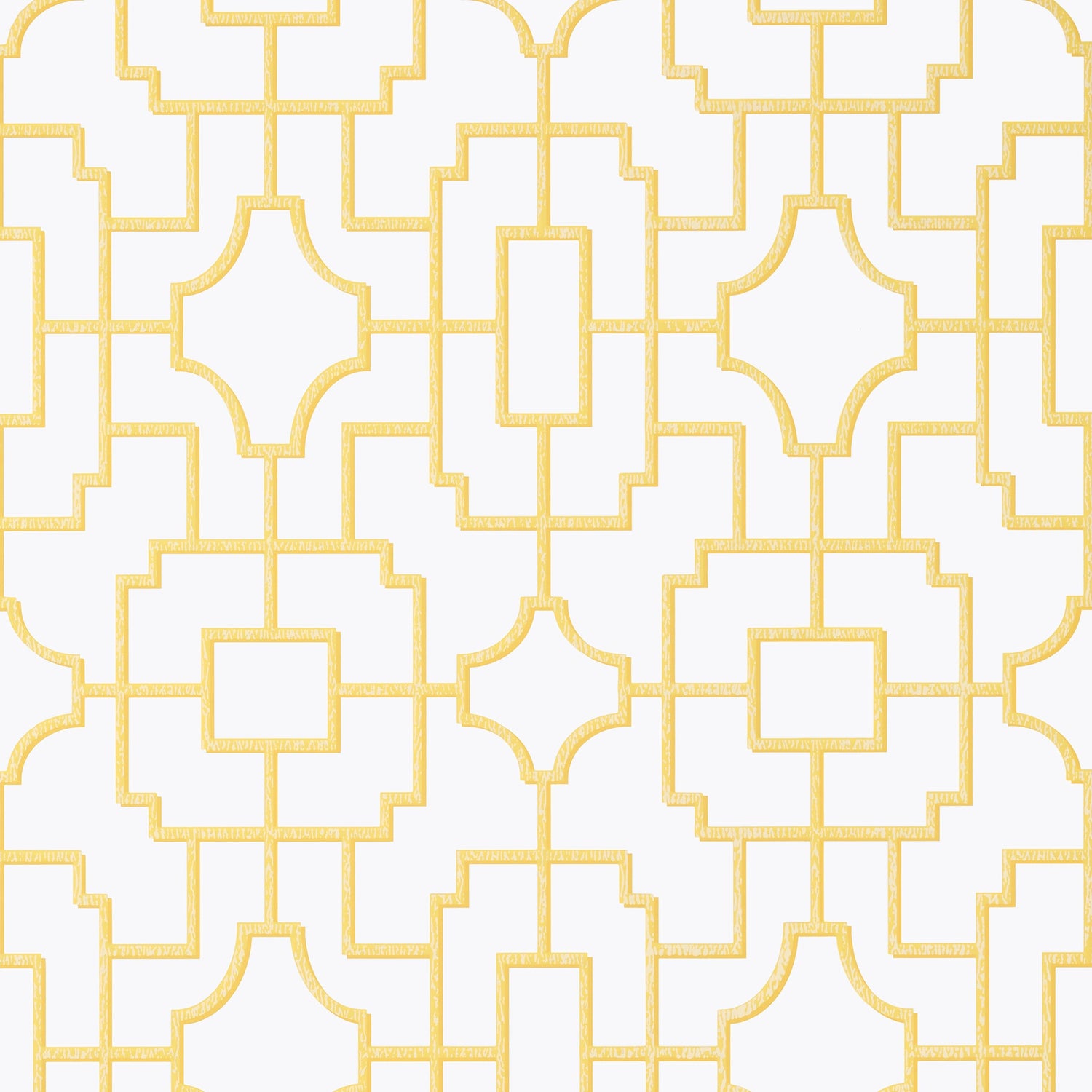 Fretwork wallpaper in yellow color - pattern number T20873 - by Thibaut in the Eden collection