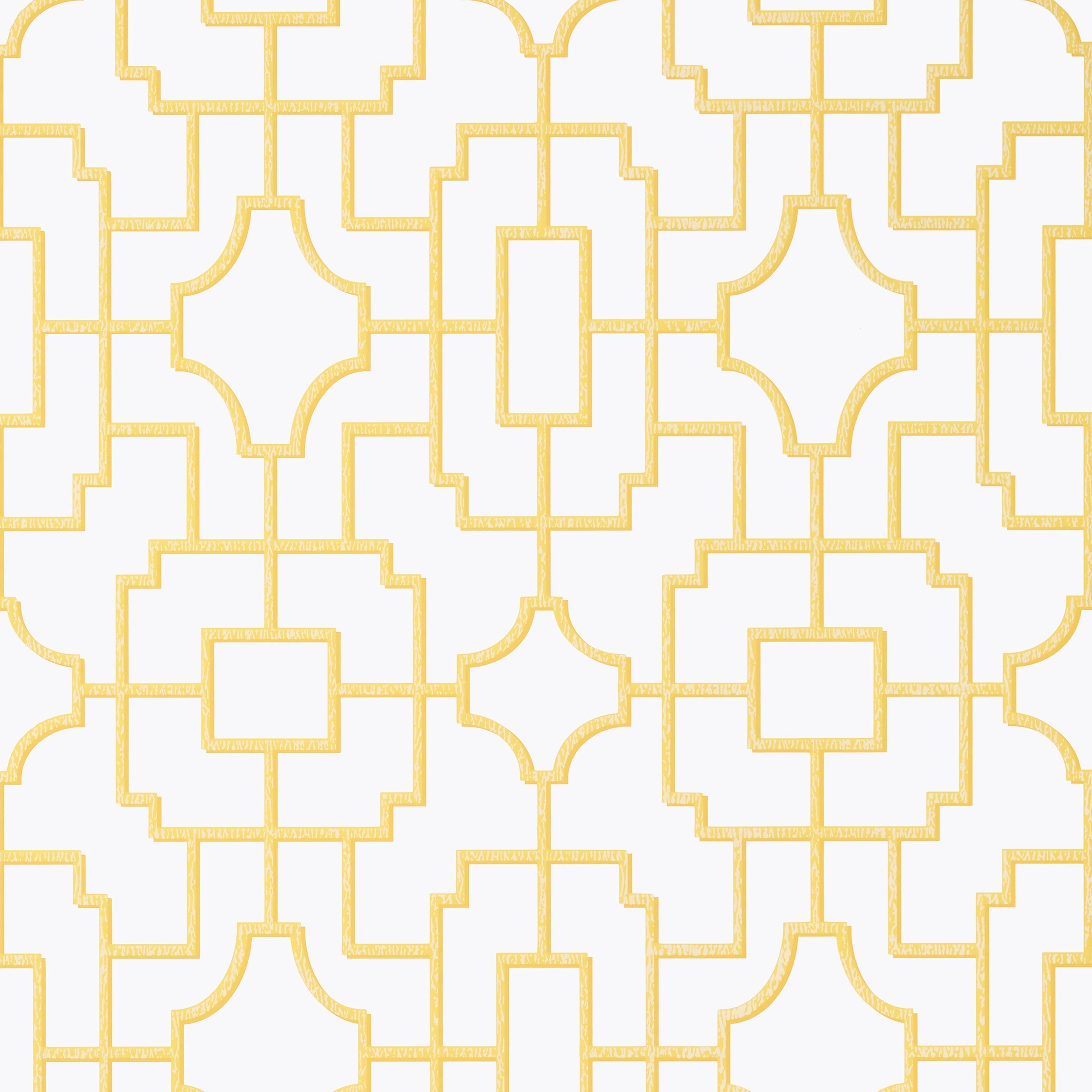 Fretwork wallpaper in yellow color - pattern number T20873 - by Thibaut in the Eden collection