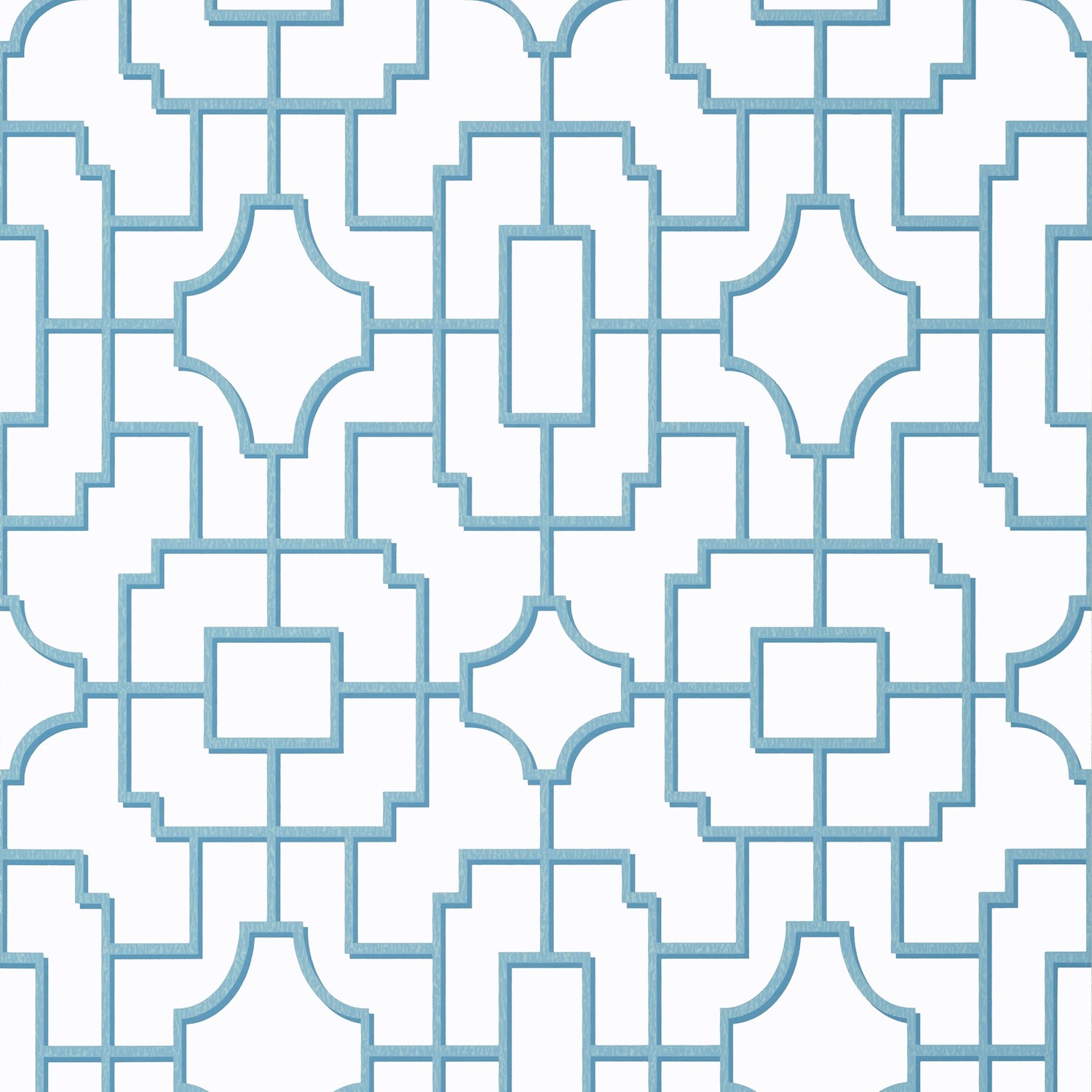 Fretwork wallpaper in light blue color - pattern number T20875 - by Thibaut in the Eden collection