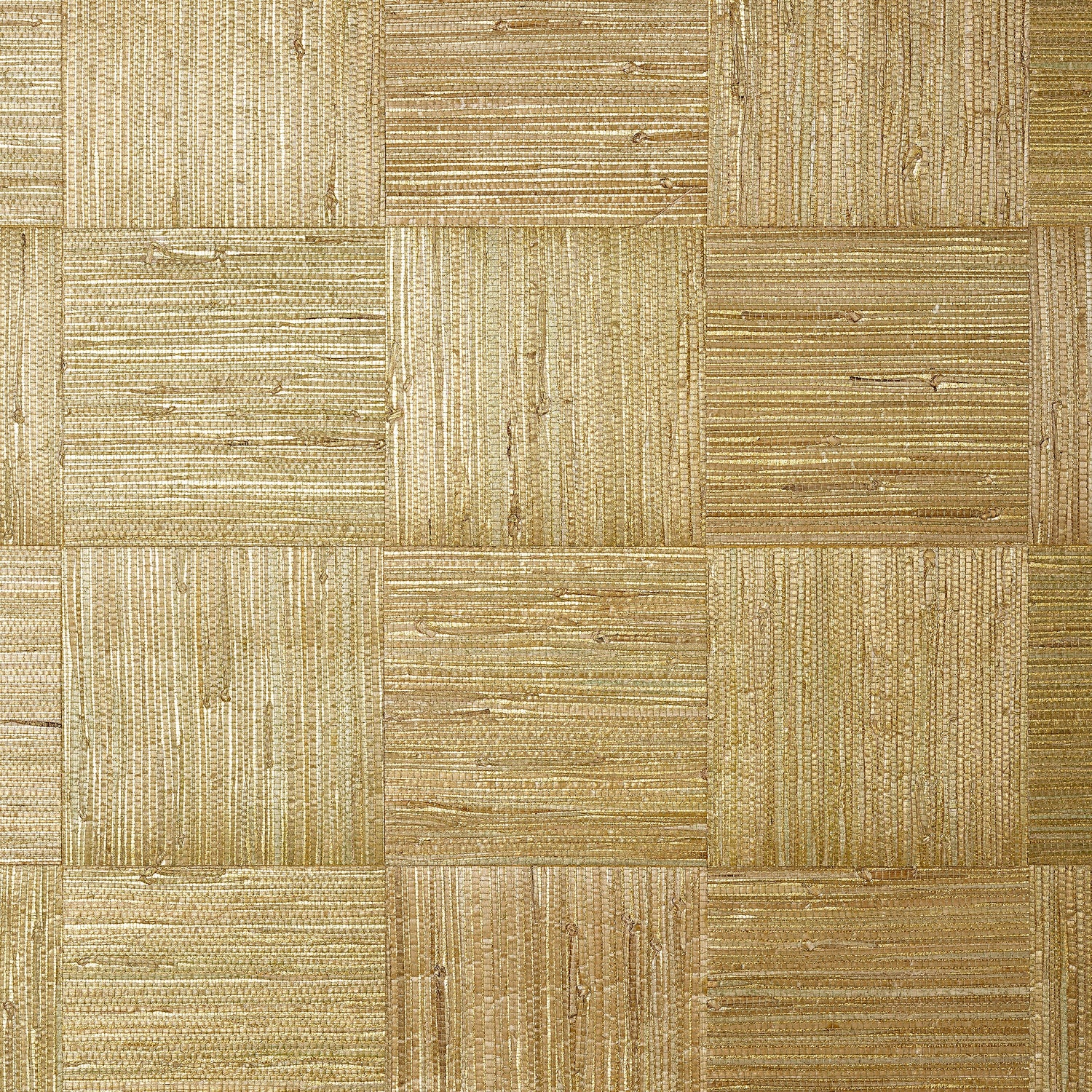 Mosaic Weave wallpaper in metallic gold color - pattern number T24075 - by Thibaut in the Grasscloth Resource Volume 5 collection