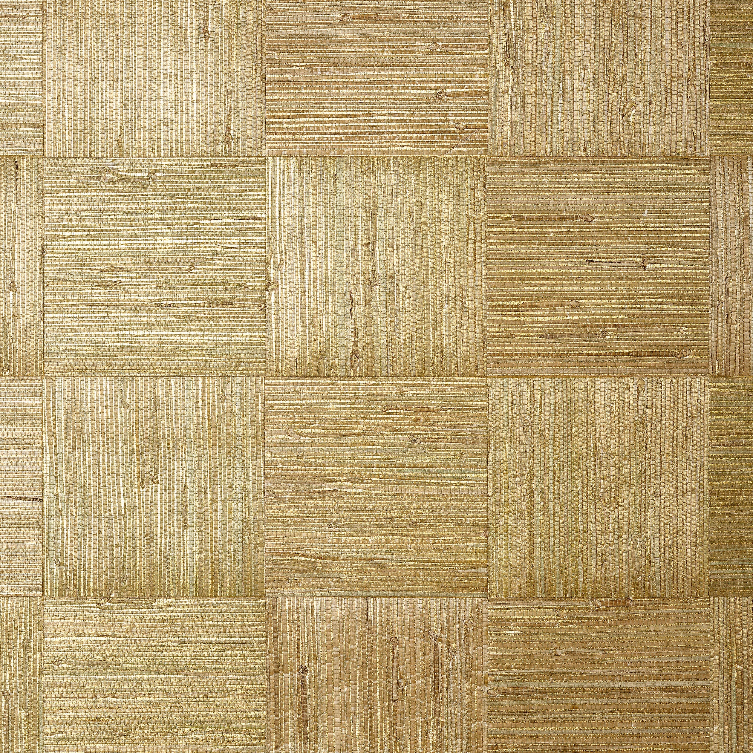 Mosaic Weave wallpaper in metallic gold color - pattern number T24075 - by Thibaut in the Grasscloth Resource Volume 5 collection