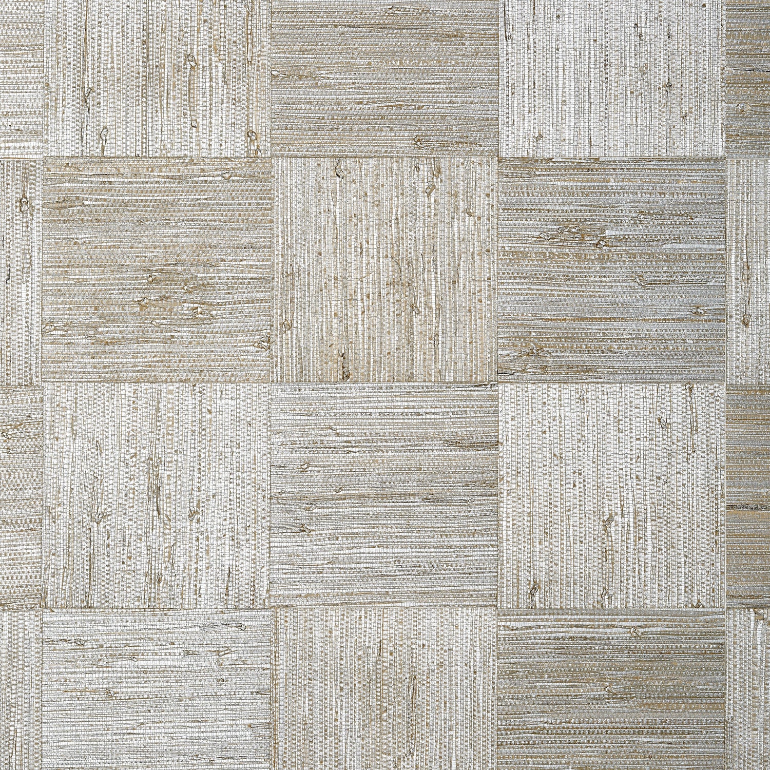 Mosaic Weave wallpaper in metallic silver color - pattern number T24077 - by Thibaut in the Grasscloth Resource Volume 5 collection