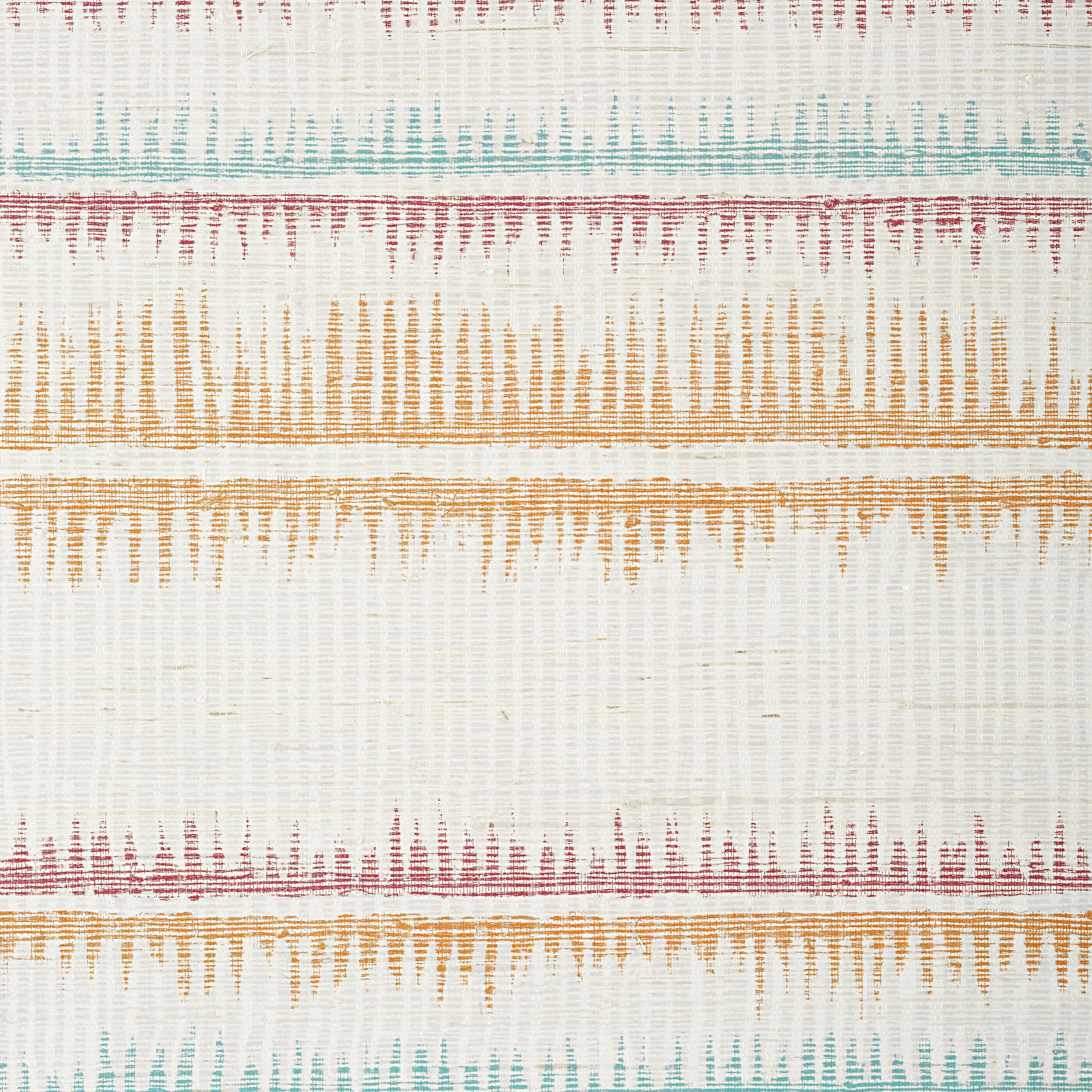 Passage wallpaper in melon and turquoise color - pattern number T24139 - by Thibaut in the Grasscloth Resource Volume 5 collection