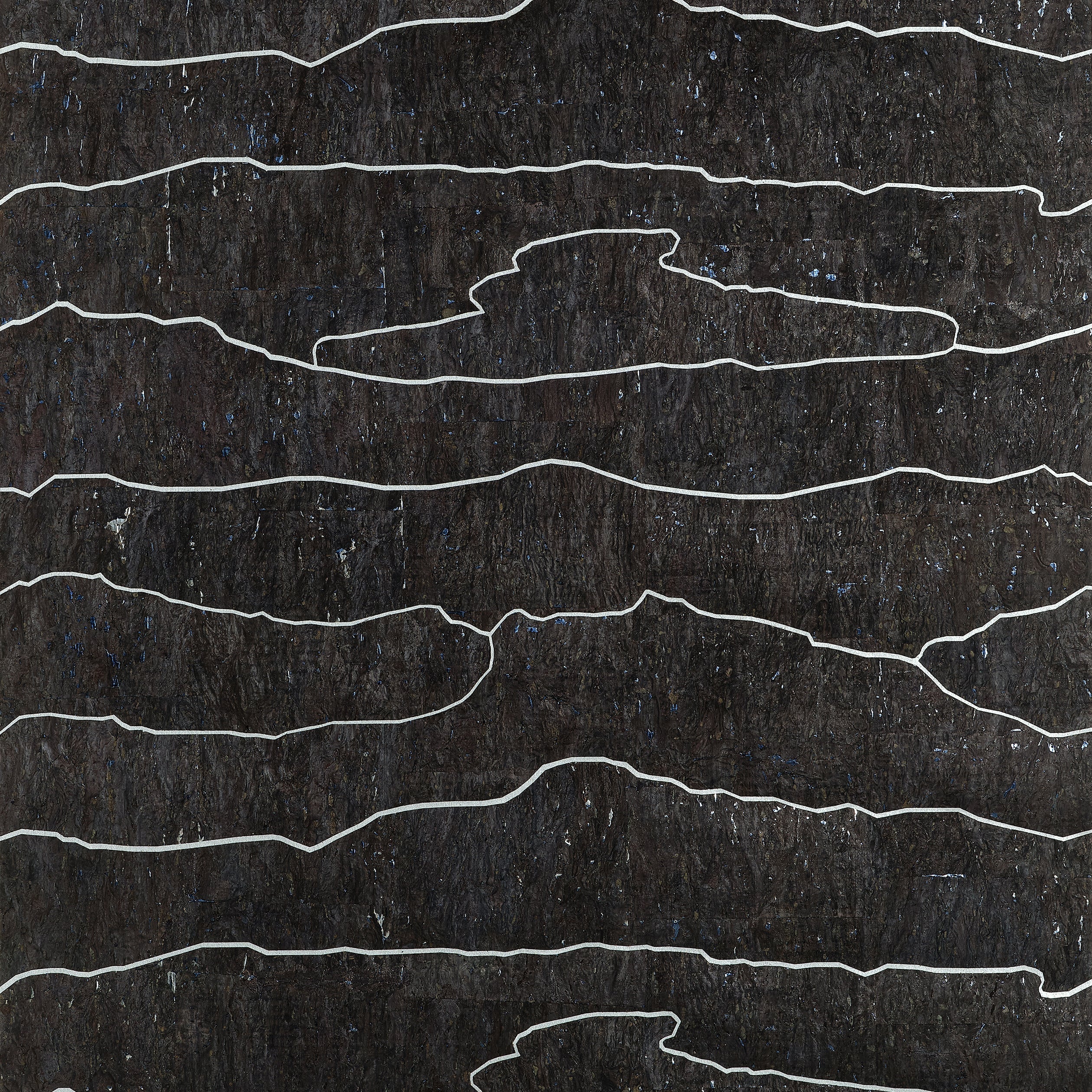 Cloud Mosaic wallpaper in black silver color - pattern number T24406 - by Thibaut in the Yutori collection