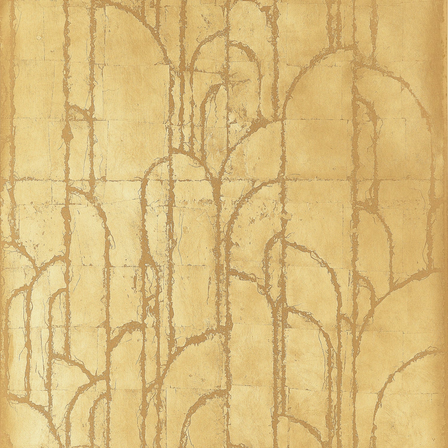 Deco Moon wallpaper in gold color - pattern number T24414 - by Thibaut in the Yutori collection