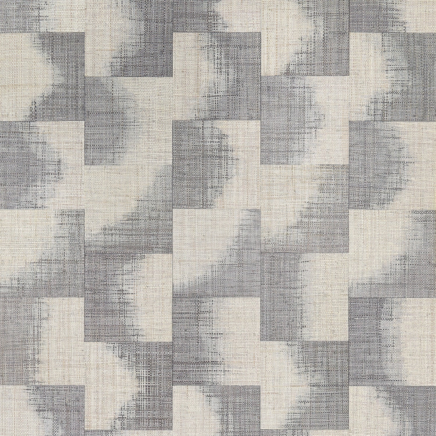 Raffia Squares wallpaper in graphite color - pattern number T24430 - by Thibaut in the Yutori collection