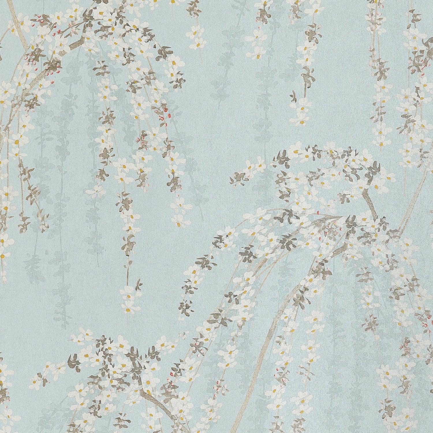 Weeping Blossom wallpaper in blue color - pattern number T24456 - by Thibaut in the Yutori collection