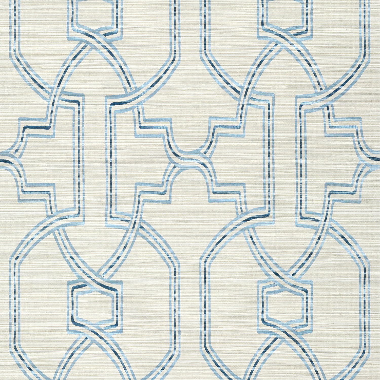Promenade fabric in cream and blue color - pattern number T277 - by Thibaut in the Texture Resource Volume 6 collection