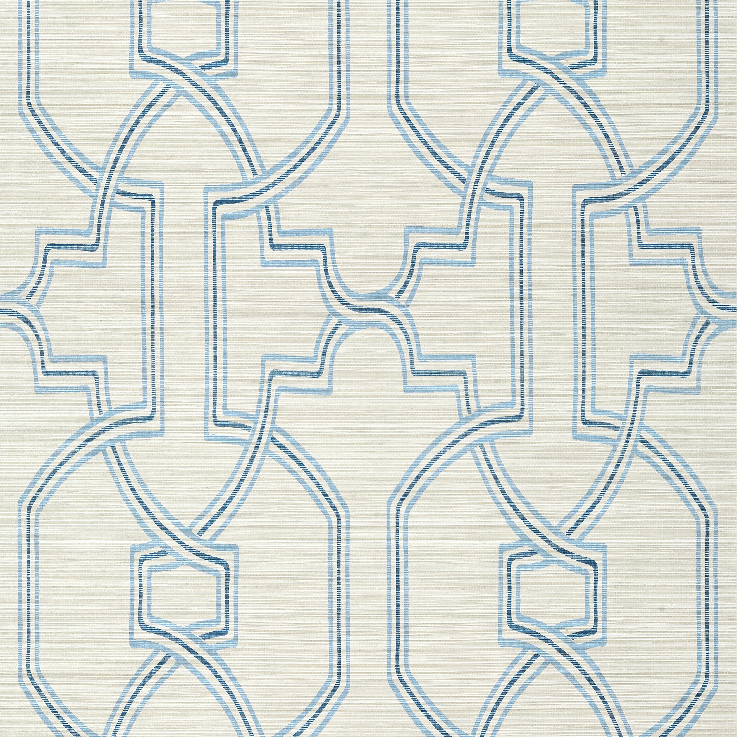 Promenade fabric in cream and blue color - pattern number T277 - by Thibaut in the Texture Resource Volume 6 collection