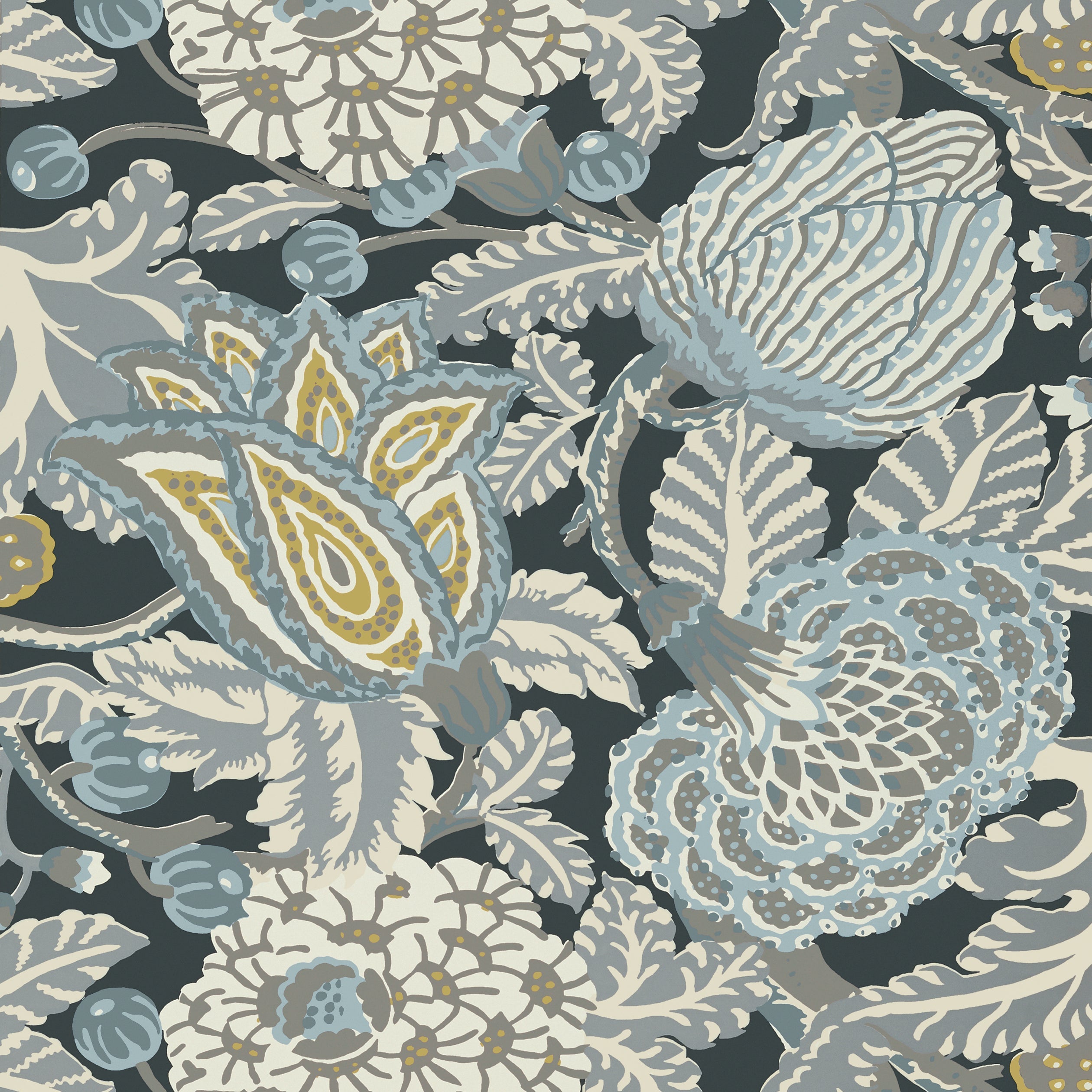 Mitford fabric in grey color - pattern number T2944 - by Thibaut in the Paramount collection