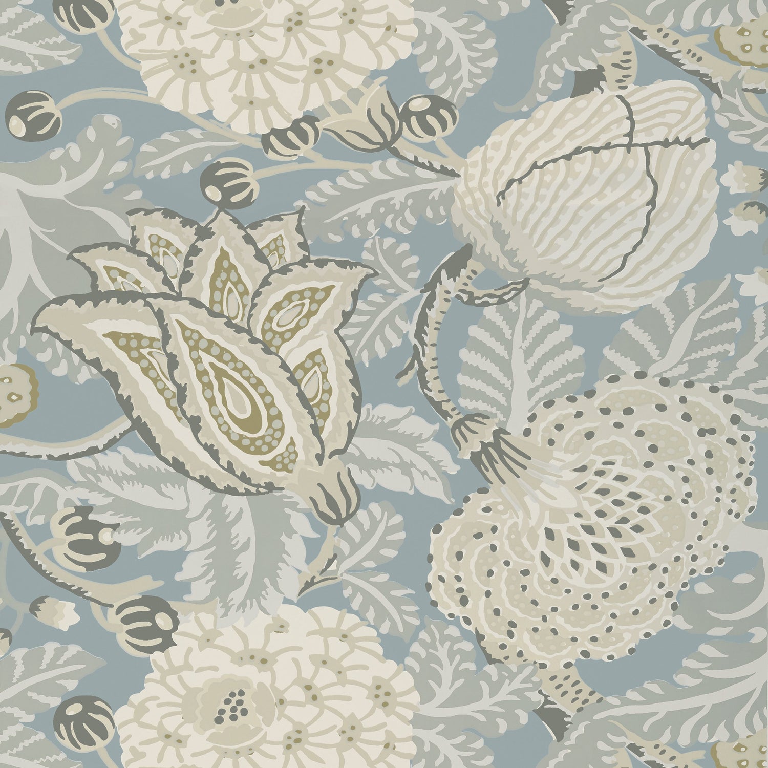 Mitford fabric in aqua color - pattern number T2948 - by Thibaut in the Paramount collection