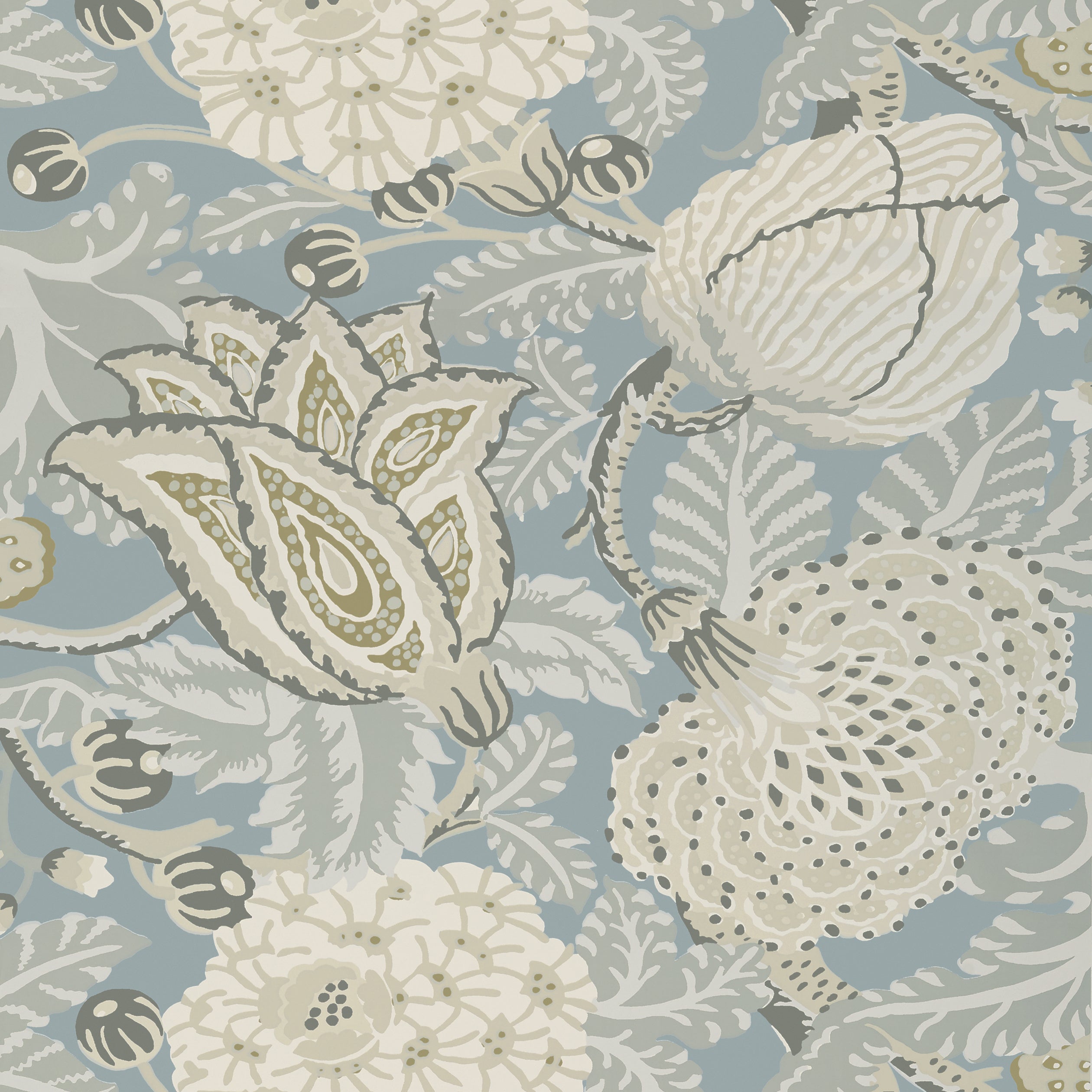 Mitford fabric in aqua color - pattern number T2948 - by Thibaut in the Paramount collection