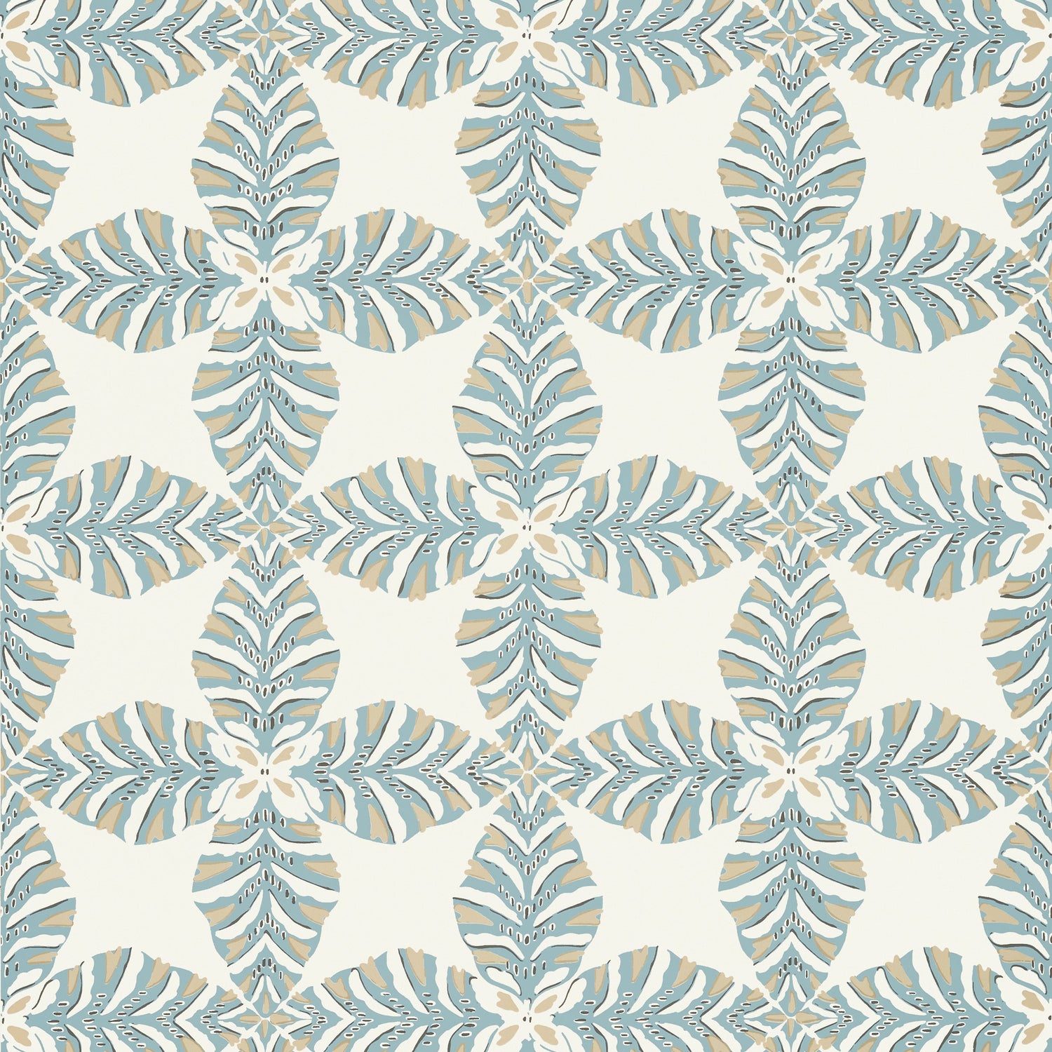 Starleaf wallpaper in aqua color - pattern number T2972 - by Thibaut in the Paramount collection