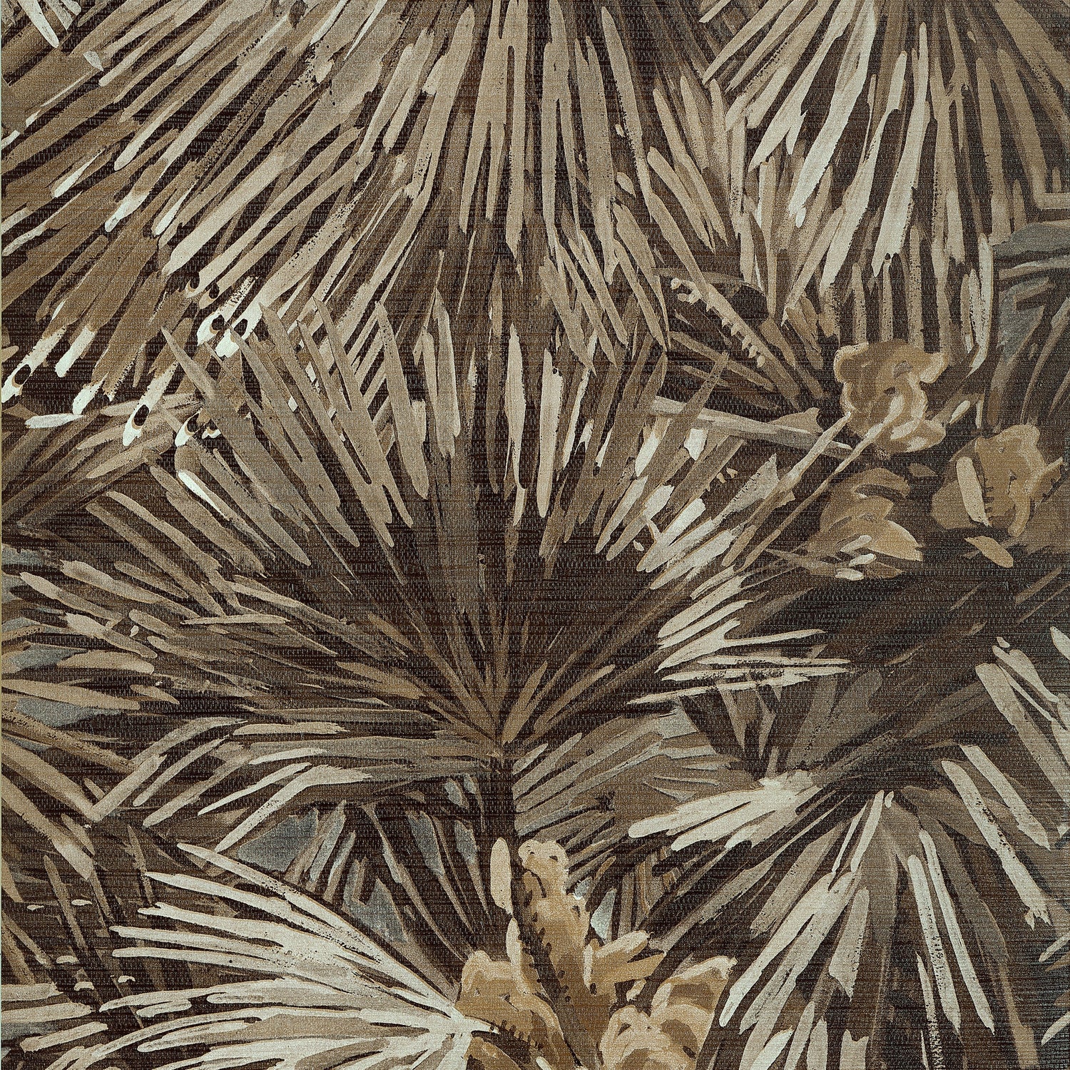 Palmier wallpaper in brown color - pattern number T34008 - by Thibaut in the Texture Resource Volume 9 collection