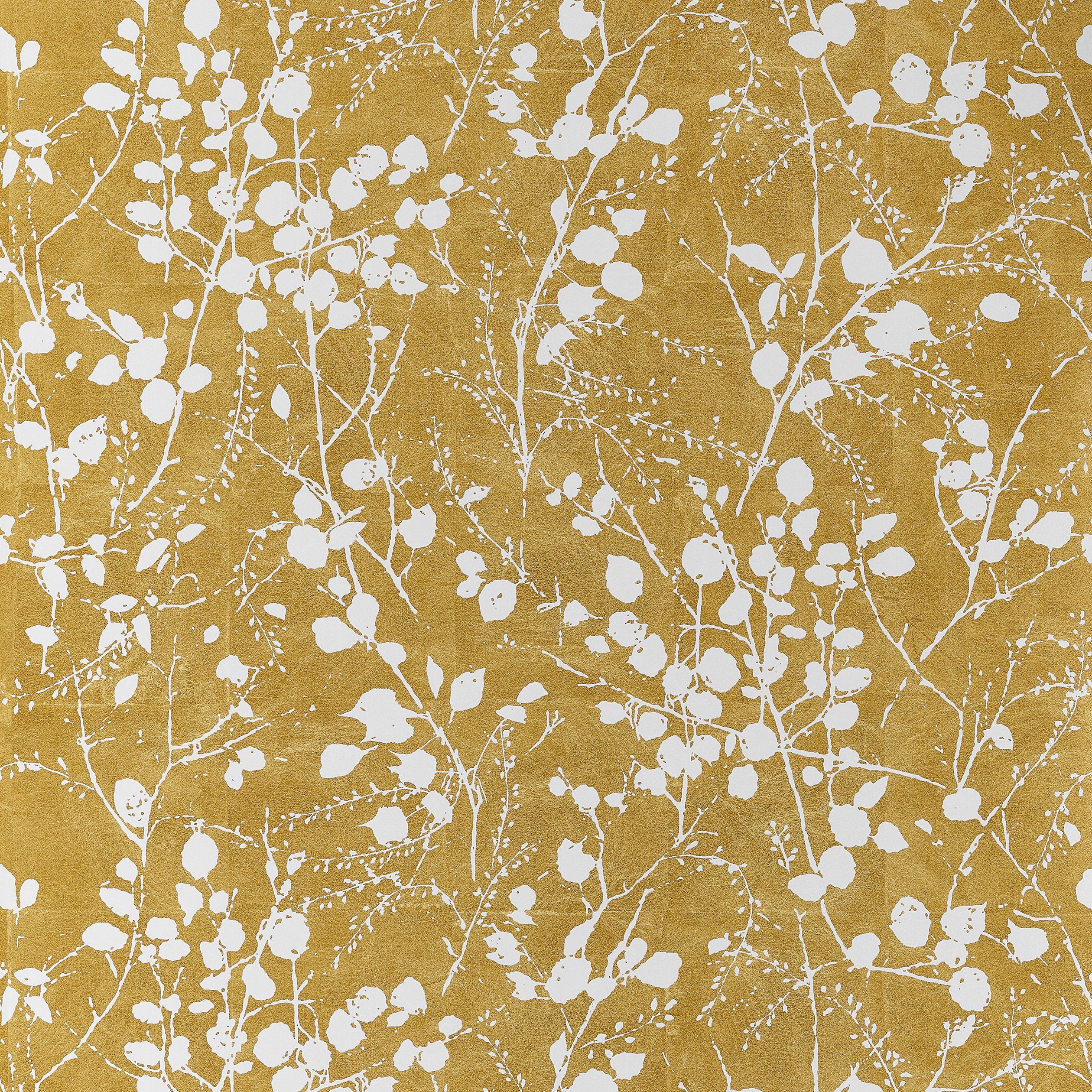 Katamari Bud wallpaper in dark gold and white color - pattern number T34093 - by Thibaut in the Texture Resource Volume 9 collection
