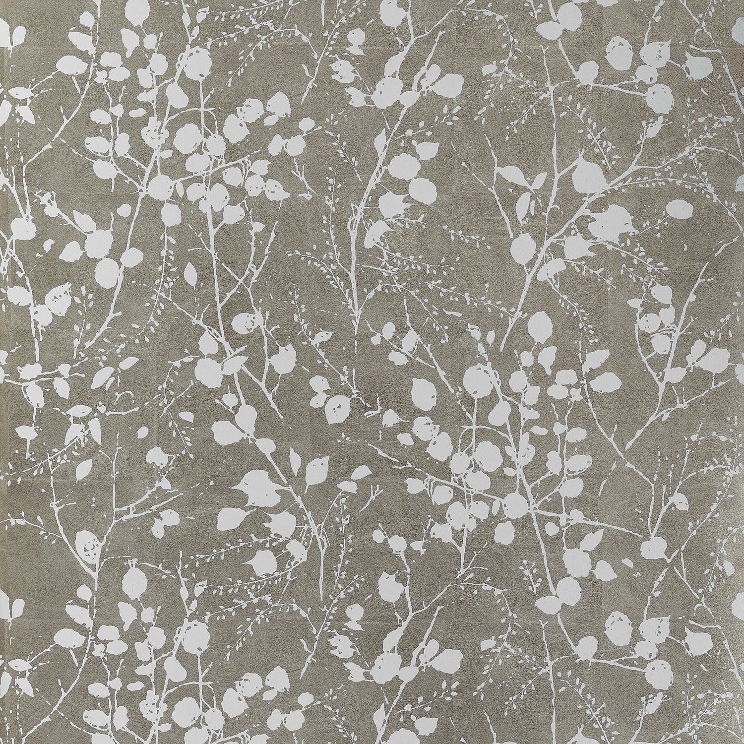 Katamari Bud wallpaper in pewter and white color - pattern number T34094 - by Thibaut in the Texture Resource Volume 9 collection