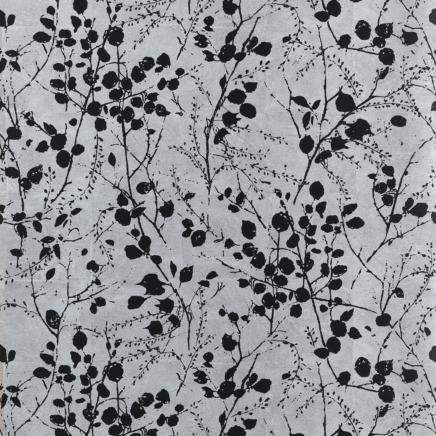 Katamari Bud wallpaper in silver and black color - pattern number T34095 - by Thibaut in the Texture Resource Volume 9 collection