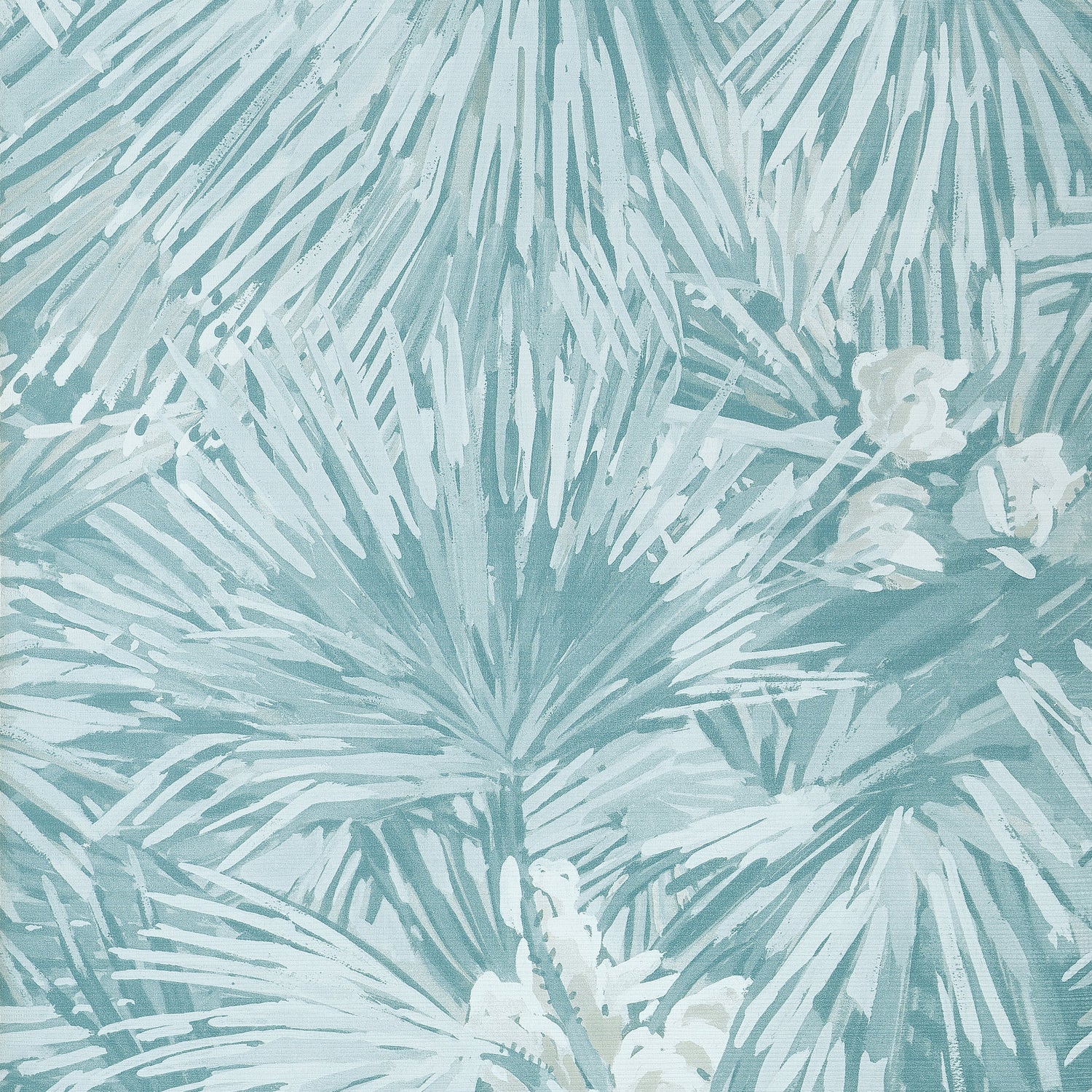 Palmier wallpaper in spa blue color - pattern number T34099 - by Thibaut in the Texture Resource Volume 9 collection