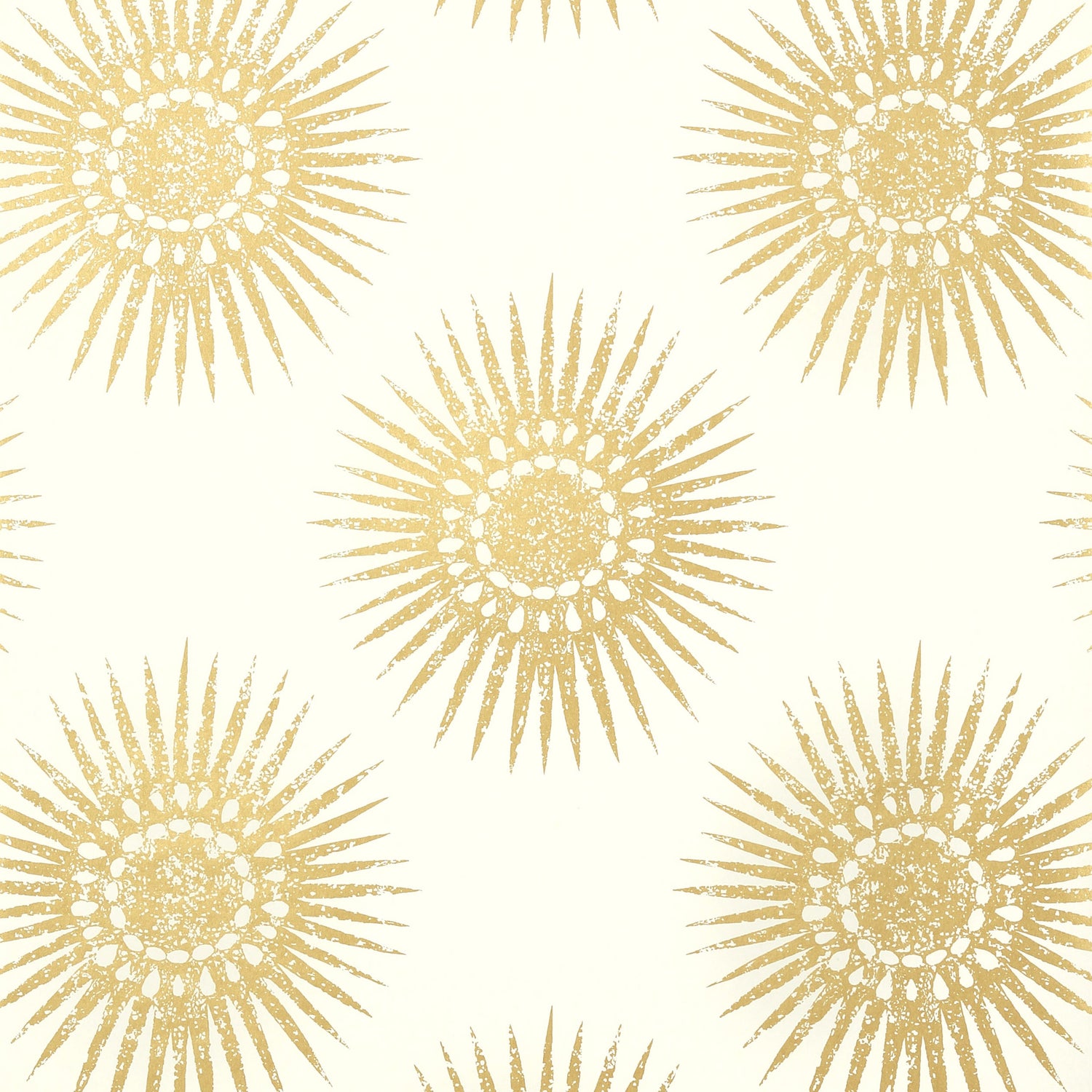 Bahia wallpaper in metallic gold on cream color - pattern number T35143 - by Thibaut in the Graphic Resource collection