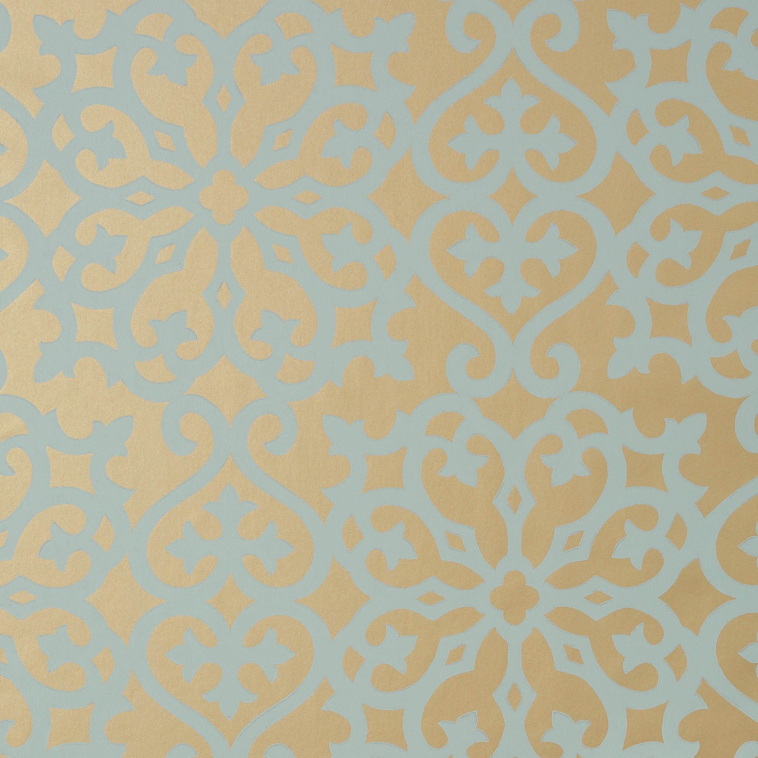Allison wallpaper in aqua on metallic gold color - pattern number T35176 - by Thibaut in the Graphic Resource collection