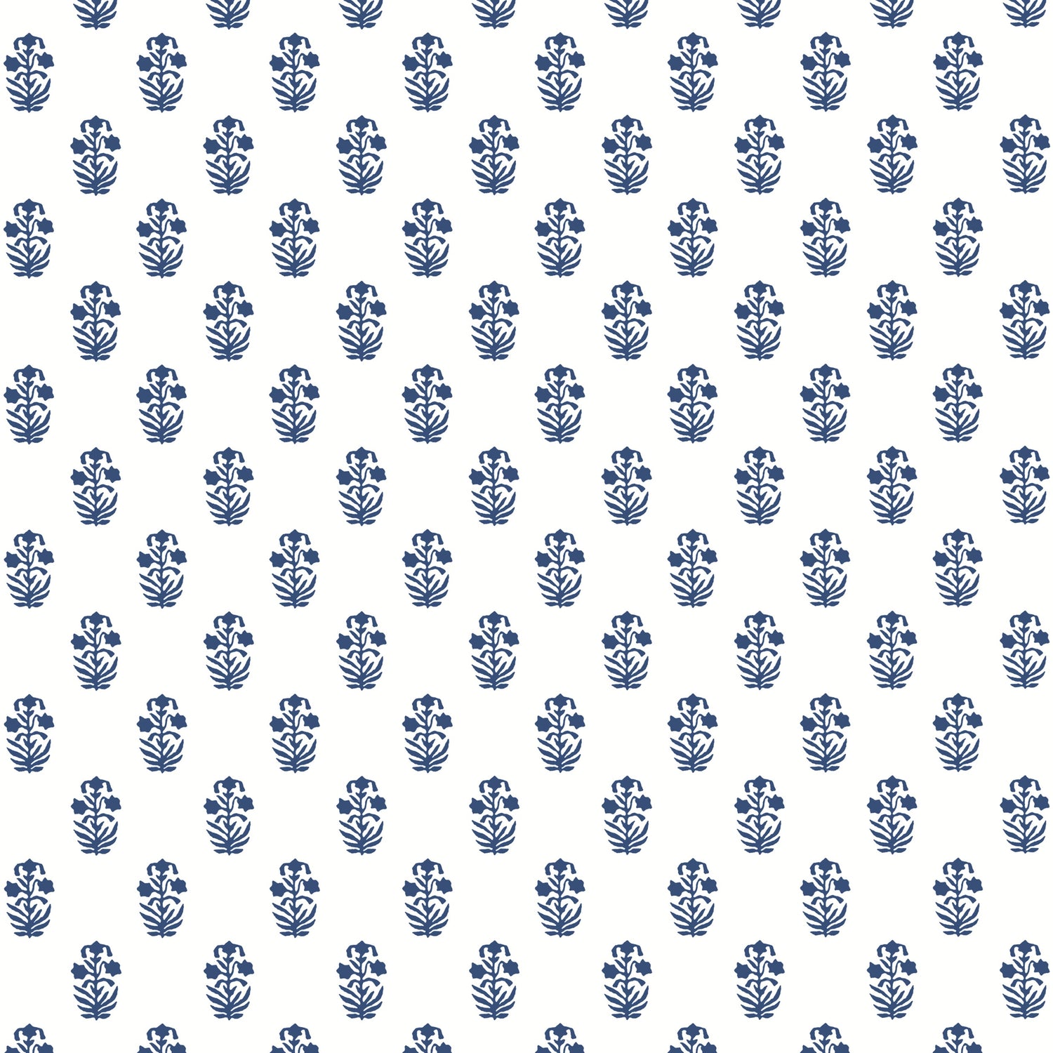 Corwin wallpaper in navy on white color - pattern number T36400 - by Thibaut in the Indienne collection