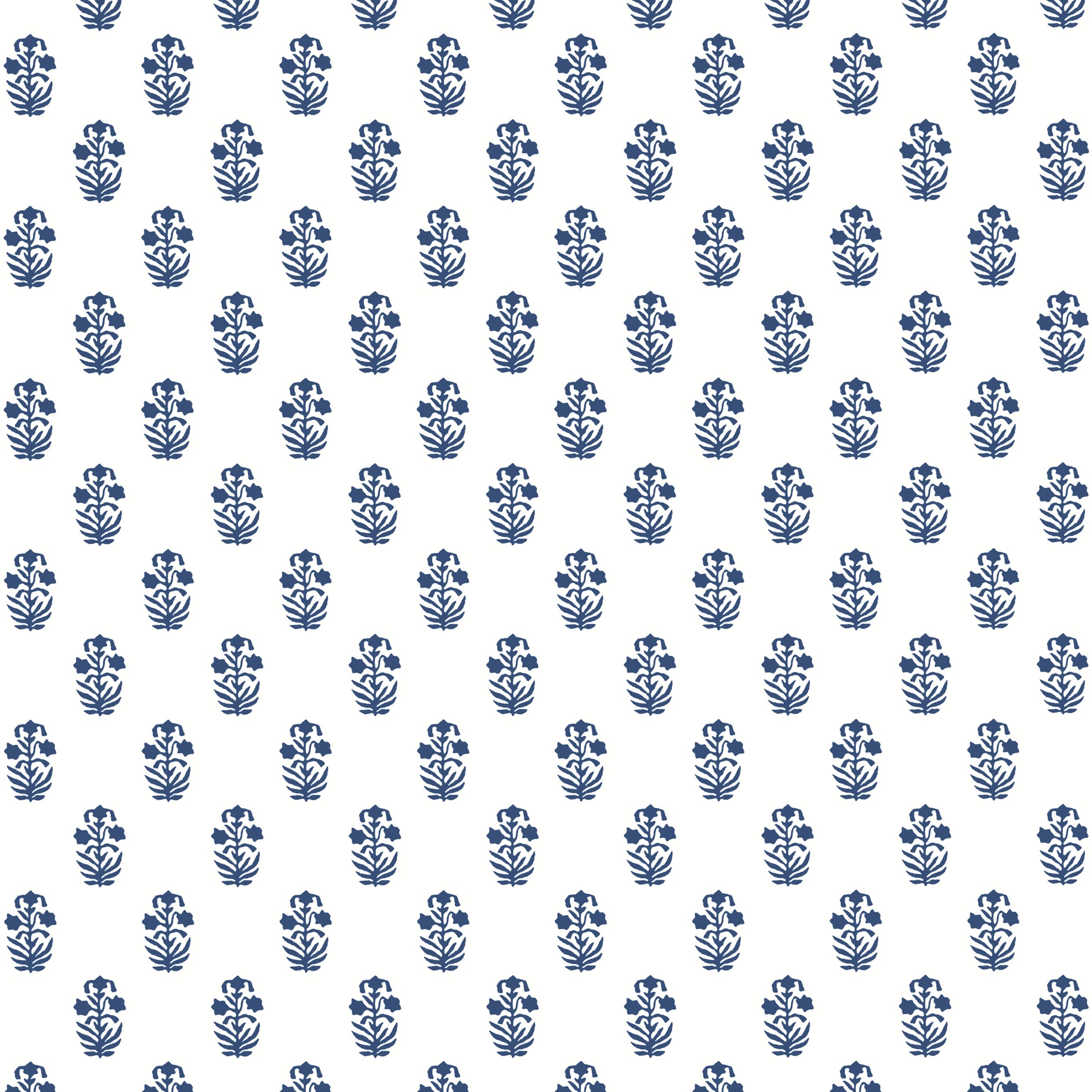 Corwin wallpaper in navy on white color - pattern number T36400 - by Thibaut in the Indienne collection