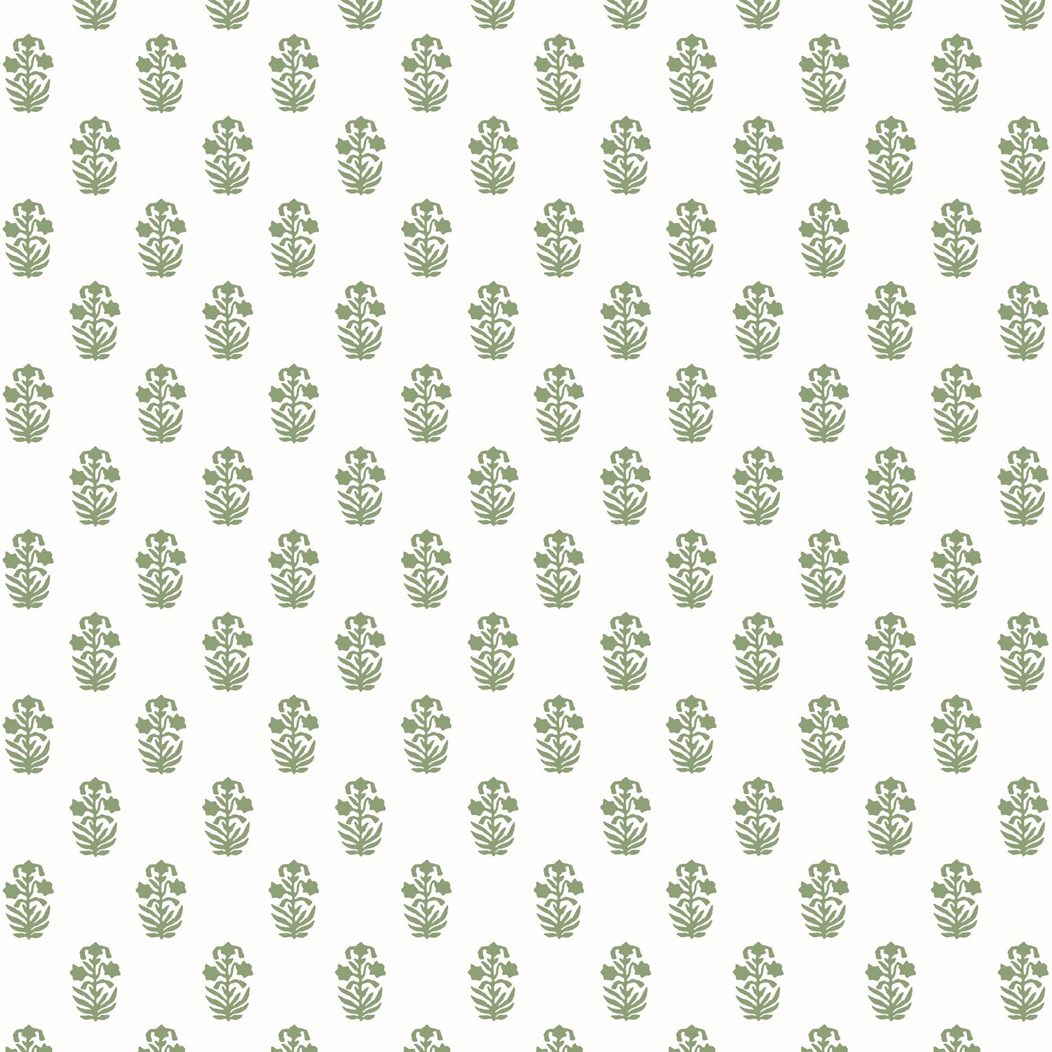 Corwin wallpaper in green on white color - pattern number T36402 - by Thibaut in the Indienne collection