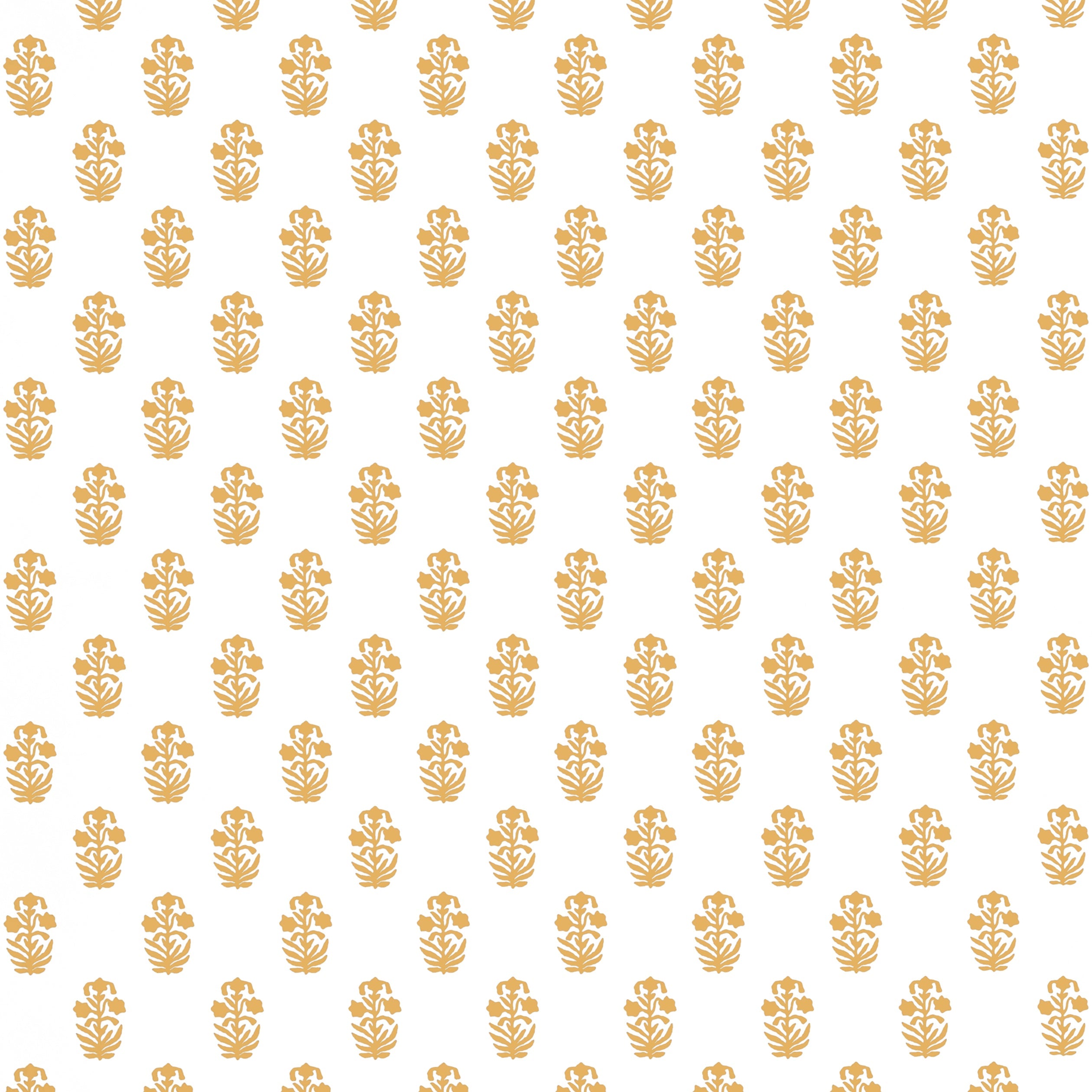 Corwin wallpaper in gold on white color - pattern number T36404 - by Thibaut in the Indienne collection