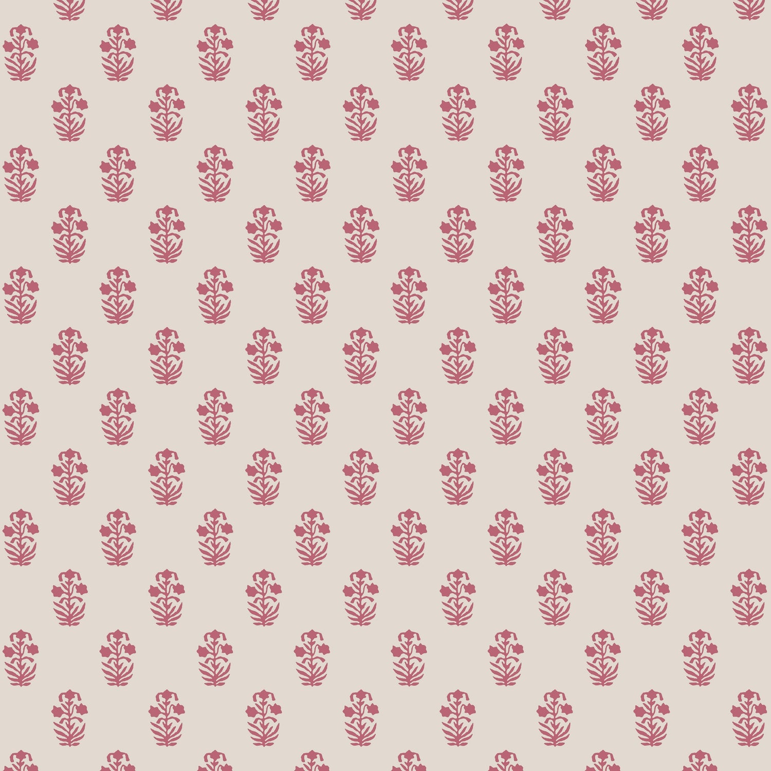 Corwin wallpaper in raspberry on natural color - pattern number T36406 - by Thibaut in the Indienne collection