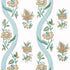 Ribbon Floral wallpaper in seaglass and gold color - pattern number T36422 - by Thibaut in the Indienne collection