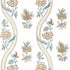 Ribbon Floral wallpaper in beige and spa blue color - pattern number T36425 - by Thibaut in the Indienne collection