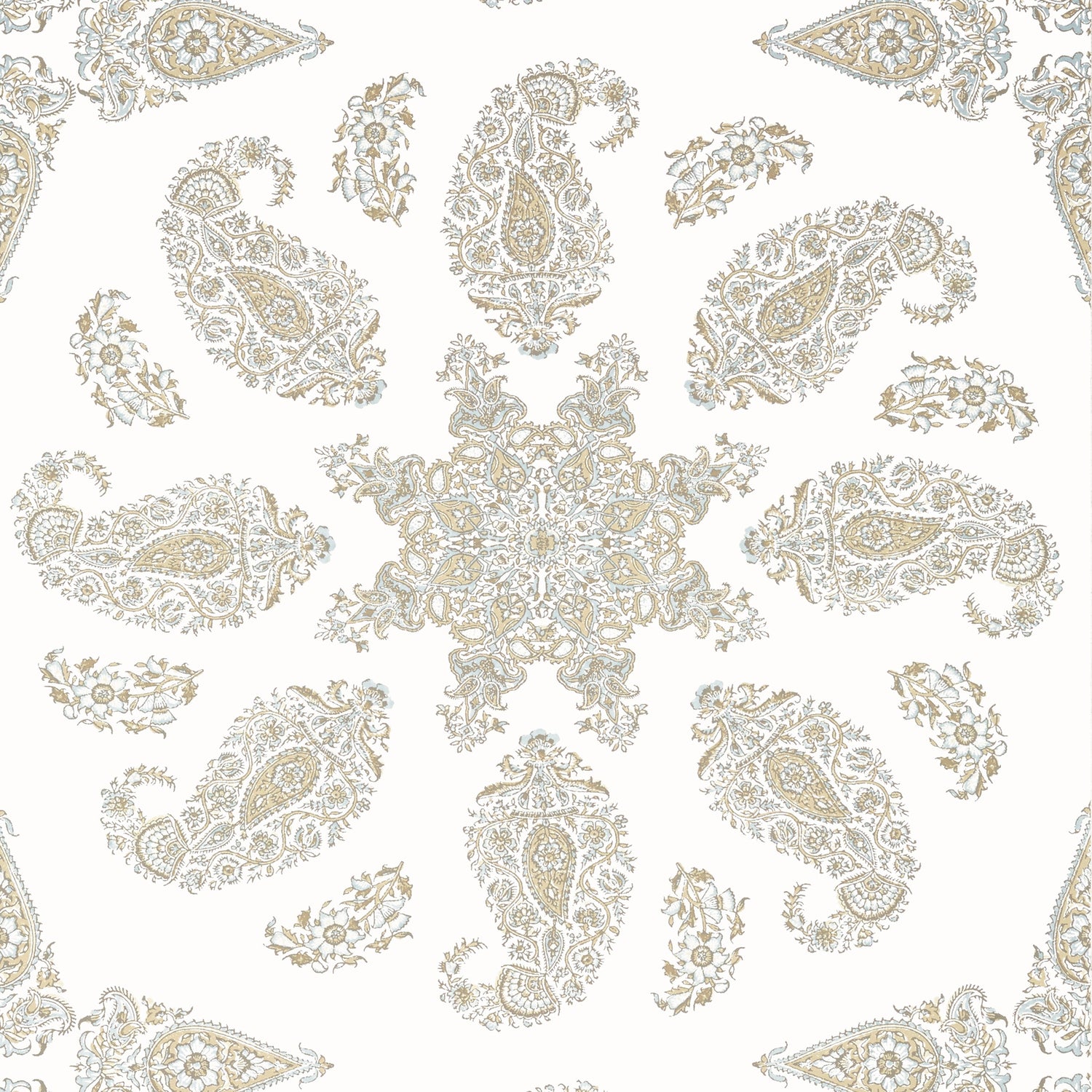 East India wallpaper in beige color - pattern number T36427 - by Thibaut in the Indienne collection