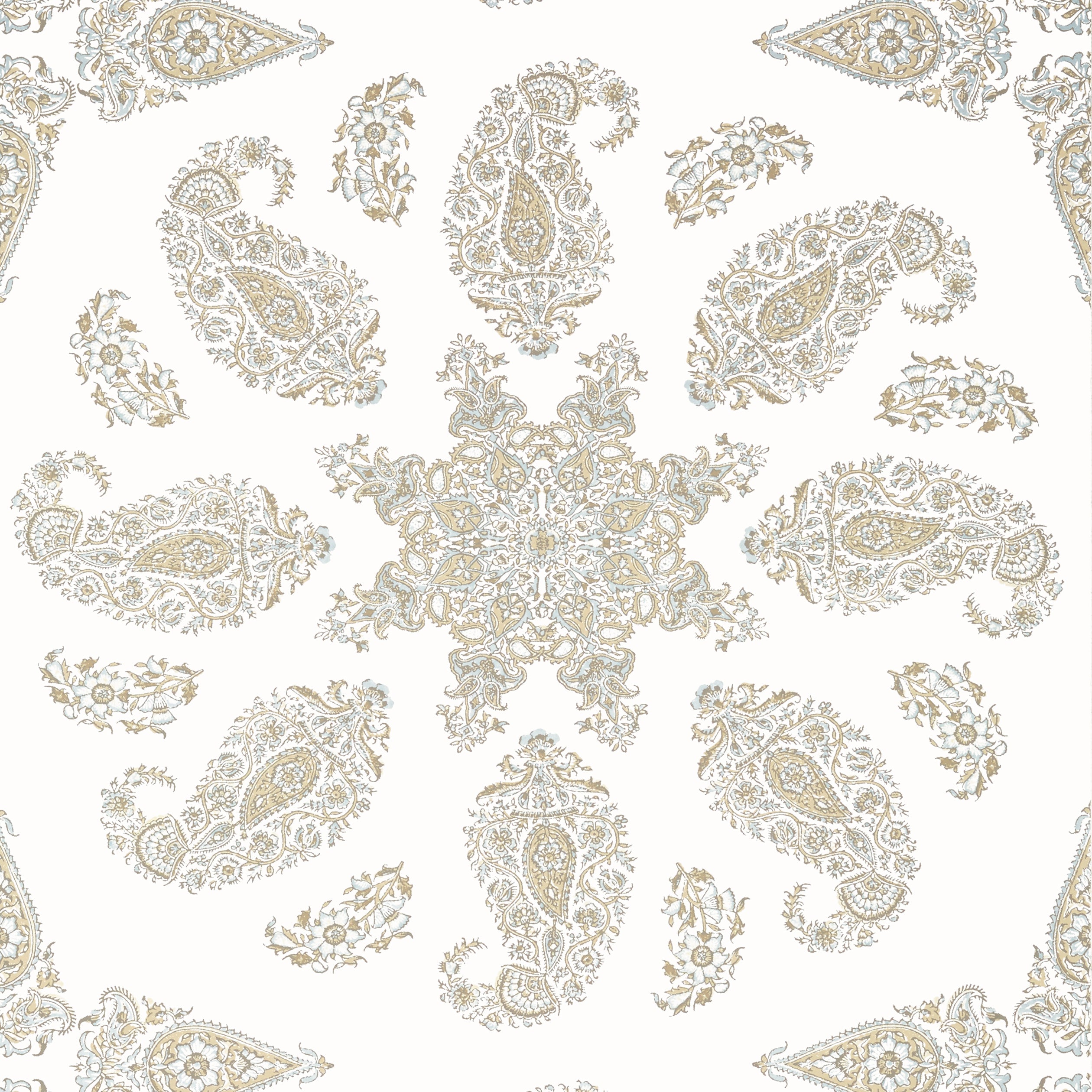 East India wallpaper in beige color - pattern number T36427 - by Thibaut in the Indienne collection