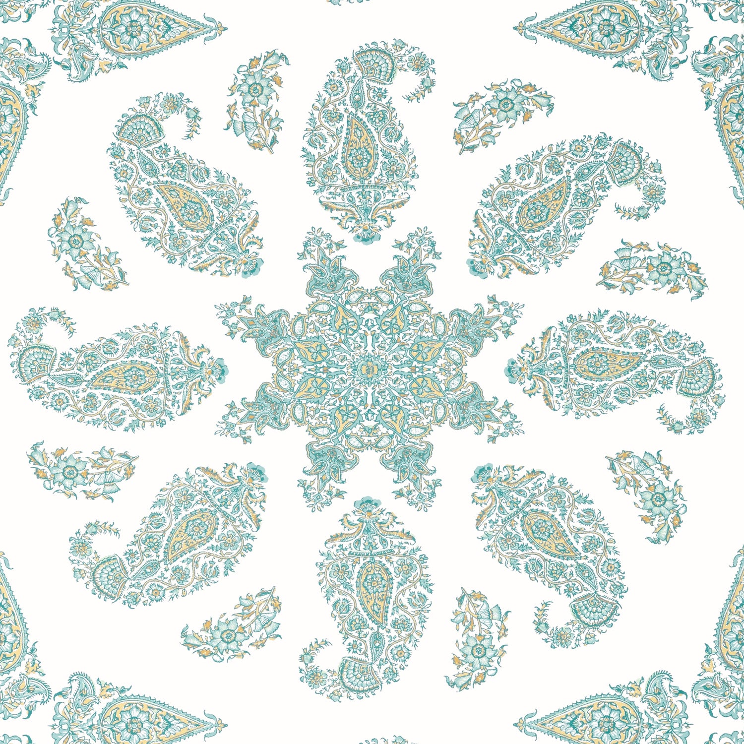 East India wallpaper in seaglass color - pattern number T36428 - by Thibaut in the Indienne collection