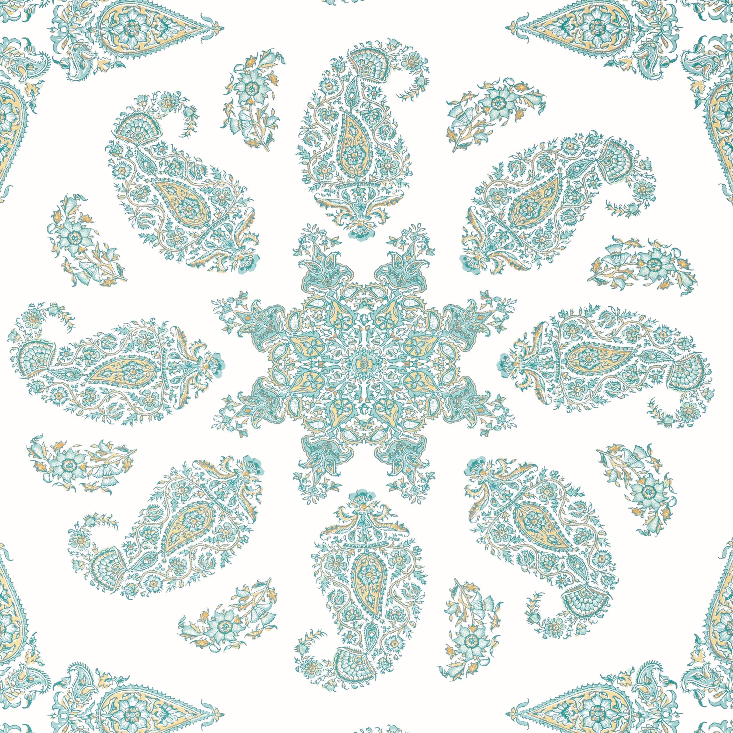 East India wallpaper in seaglass color - pattern number T36428 - by Thibaut in the Indienne collection