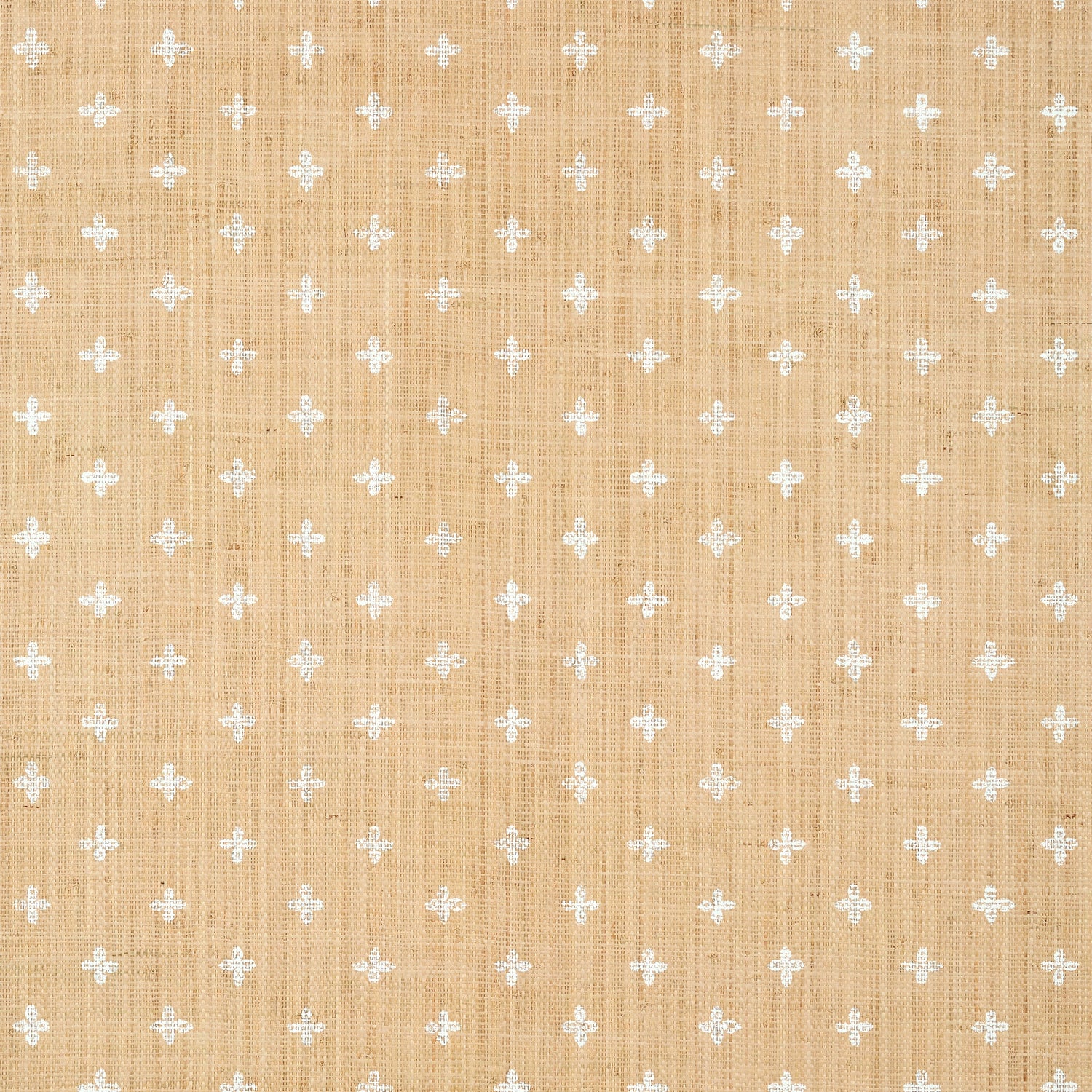 Bethany wallpaper in white on natural color - pattern number T36450 - by Thibaut in the Indienne collection