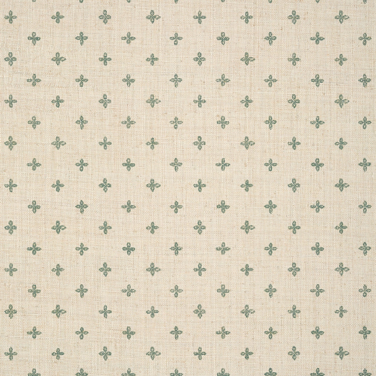 Bethany wallpaper in green on off white color - pattern number T36452 - by Thibaut in the Indienne collection