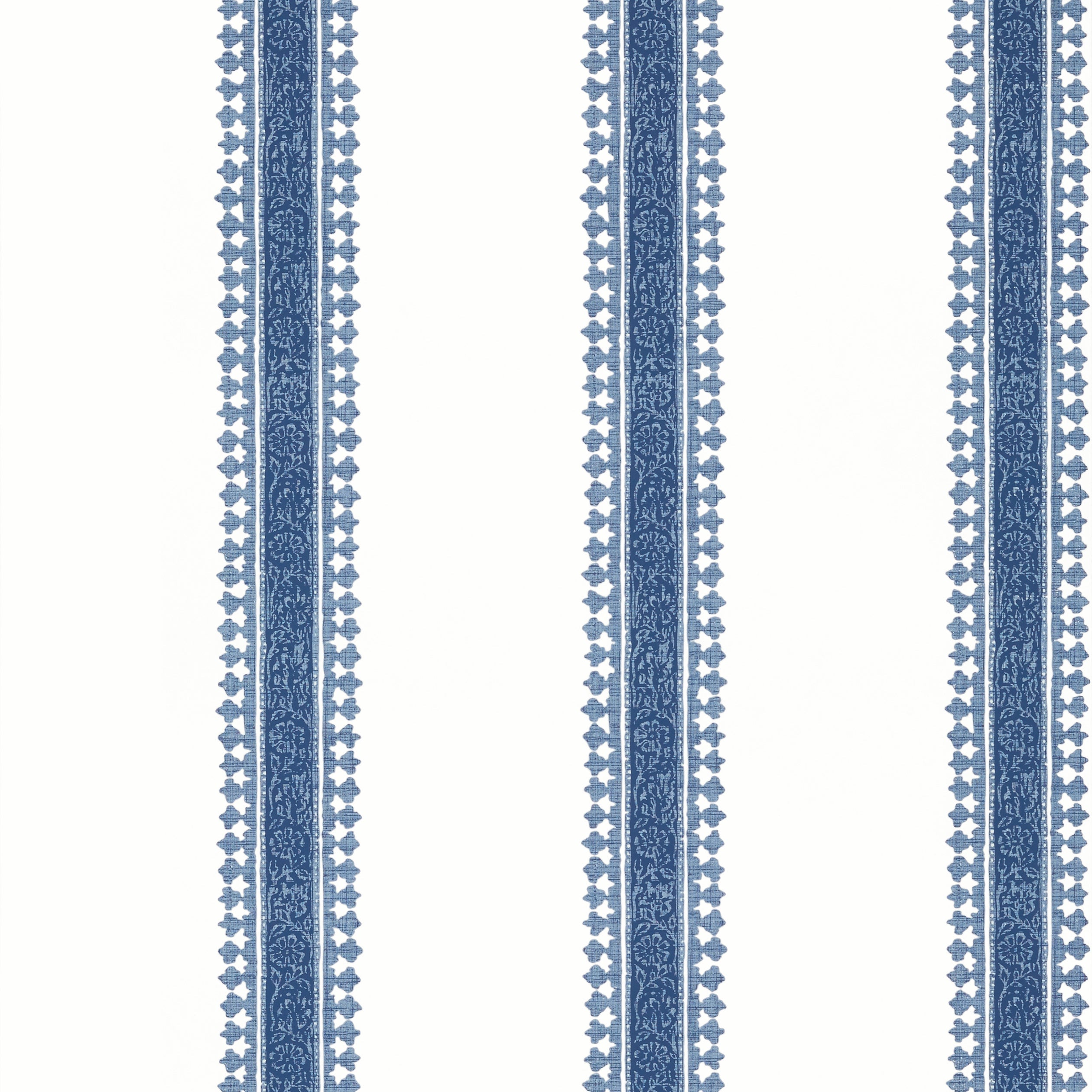 Cambridge Stripe wallpaper in blue color - pattern number T36467 - by Thibaut in the Indienne collection