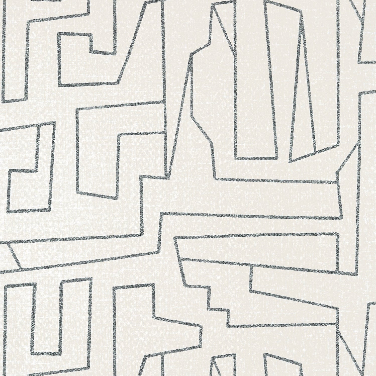 Matrix wallpaper in black on beige color - pattern number T41030 - by Thibaut in the Modern Resource Volume 4 collection