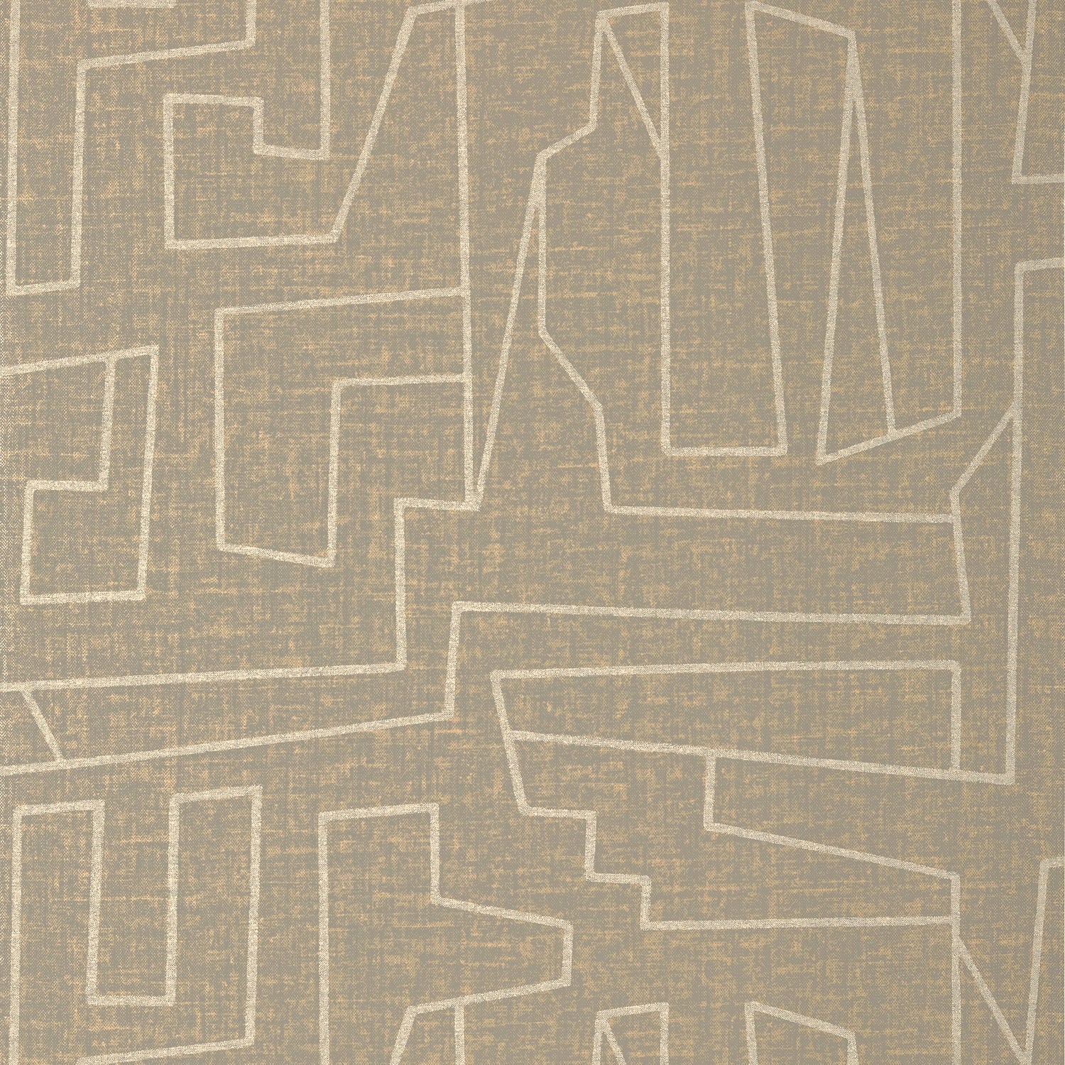 Matrix wallpaper in metallic gold and grey color - pattern number T41034 - by Thibaut in the Modern Resource Volume 4 collection