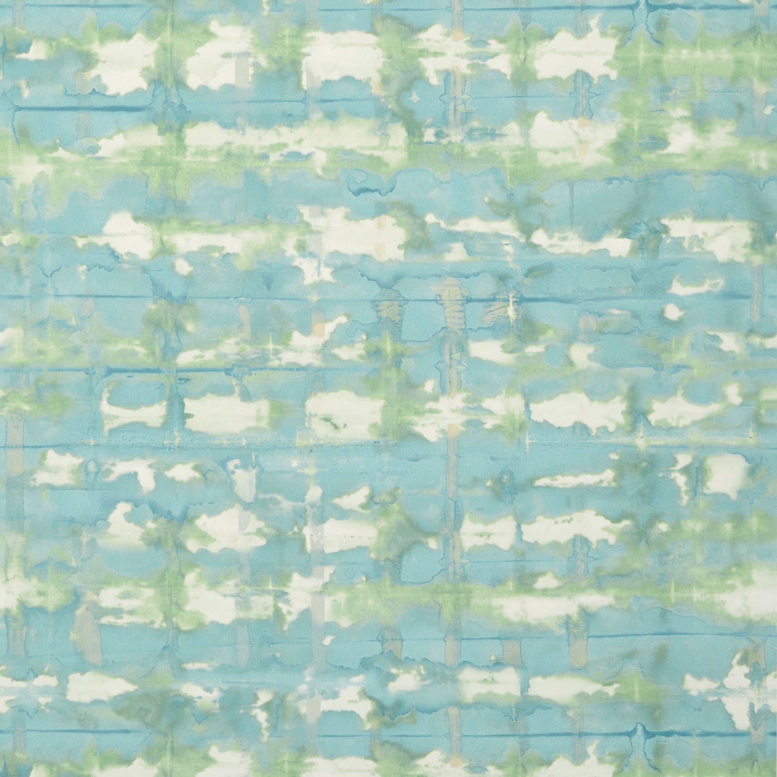 Illusion wallpaper in teal and green color - pattern number T41040 - by Thibaut in the Modern Resource Volume 4 collection